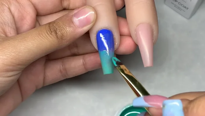 Cure the first layer (60 seconds). Apply a second layer for a better blend if desired.
