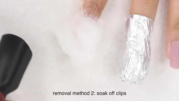 Clip the soak-off clip onto the cotton ball.