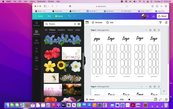 Lock the template in place to prevent movement while adding images.