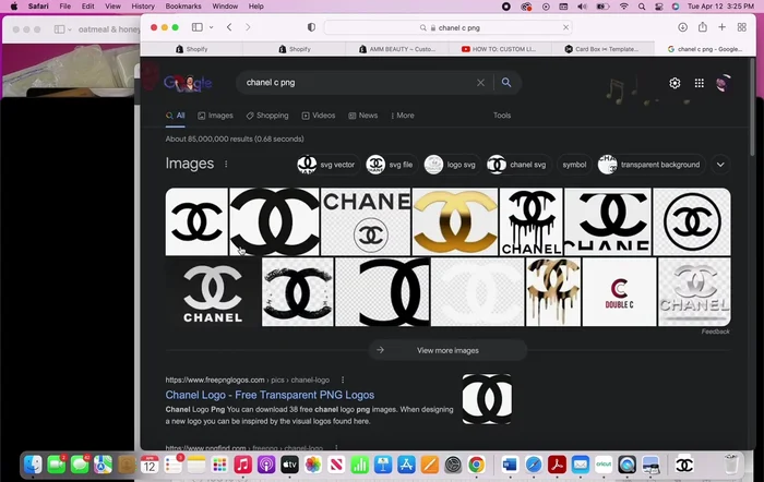 Find PNG designs online (e.g., logos).