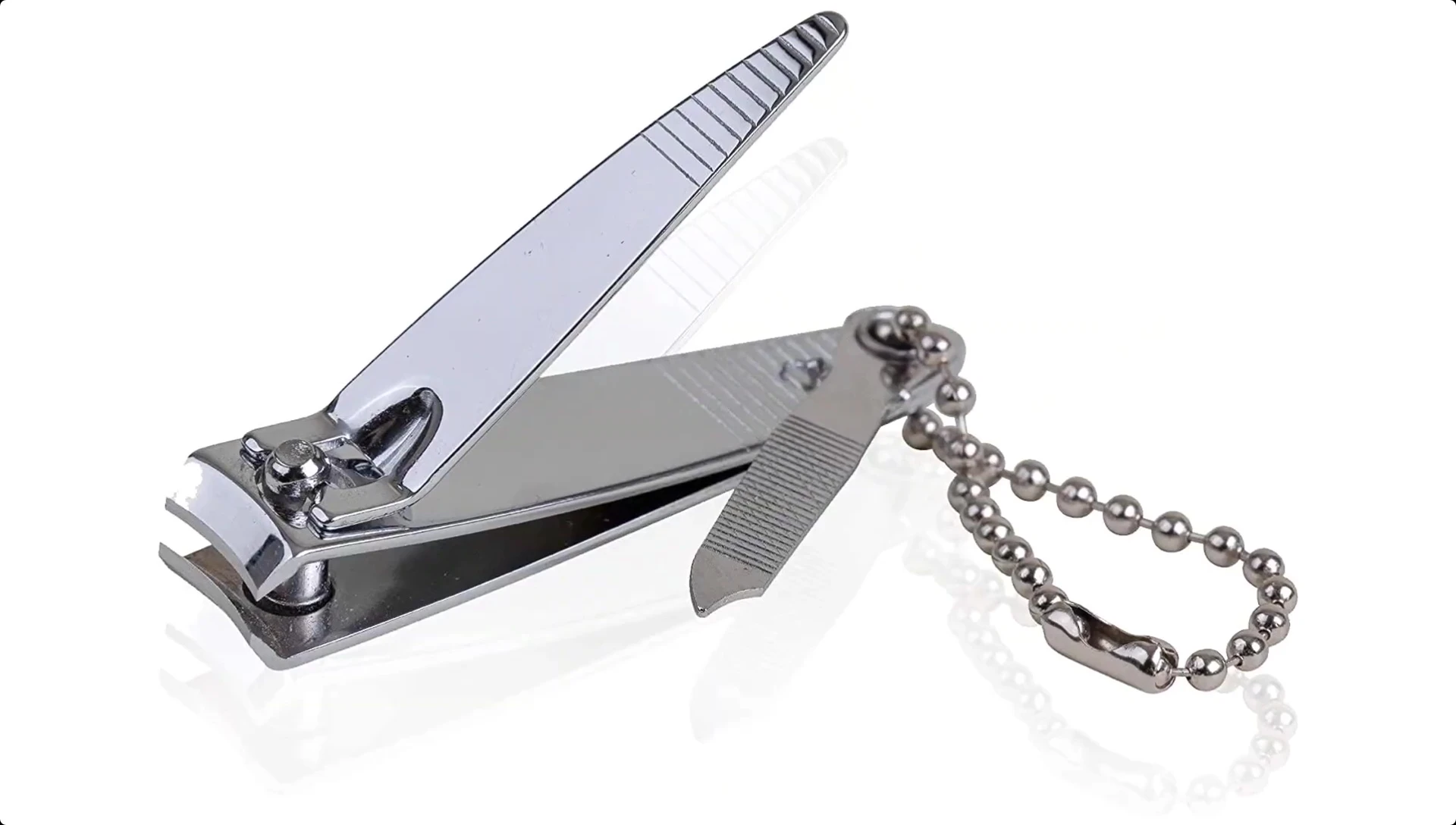 Single nail clipper with file and key chain