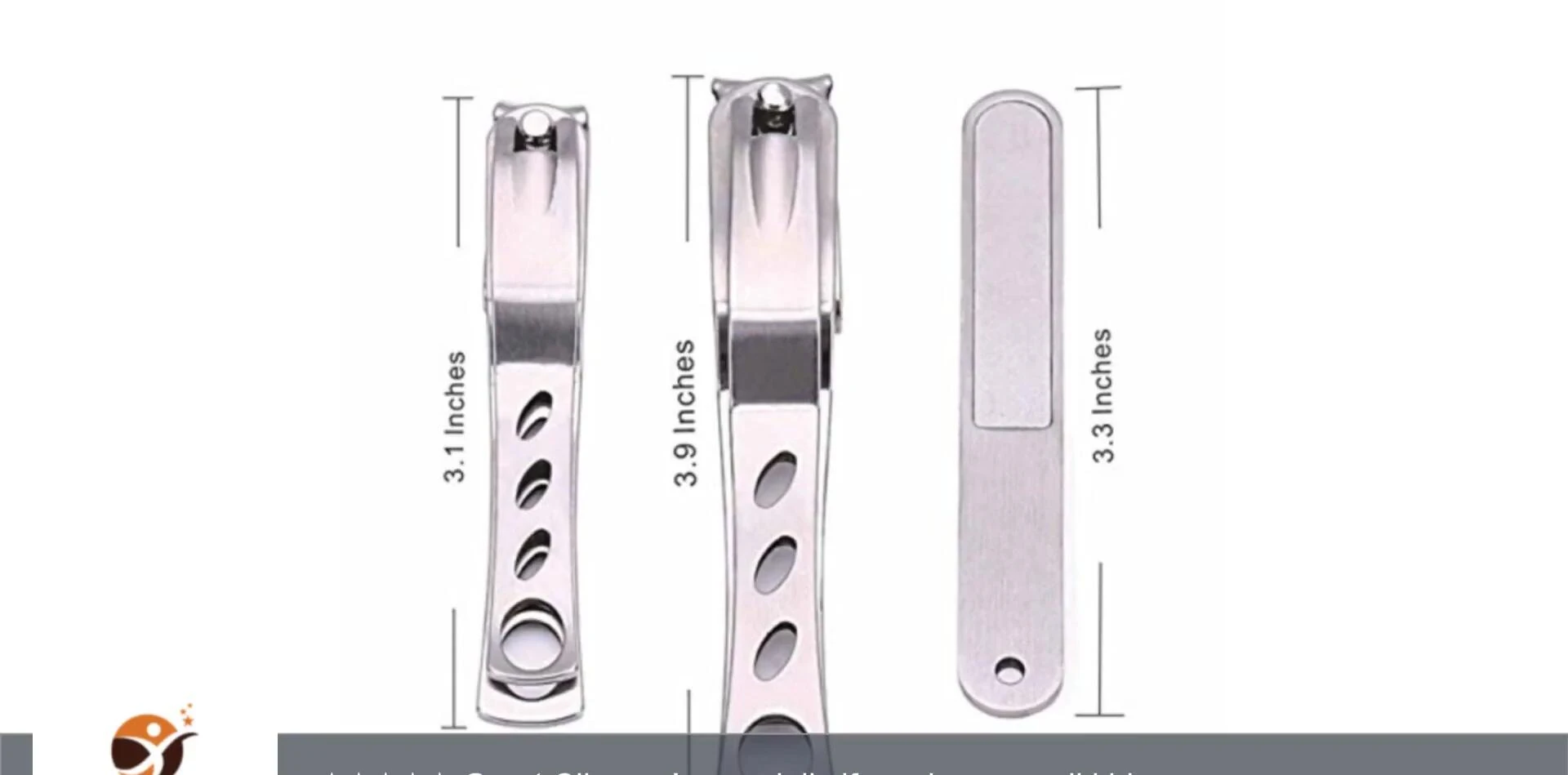 Close-up of the included stainless steel nail file.