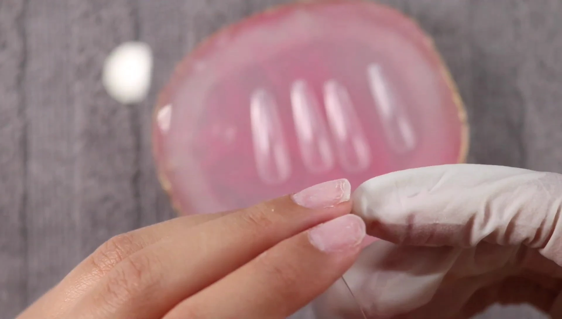 Coffin-shaped acrylic nail tips on backing
