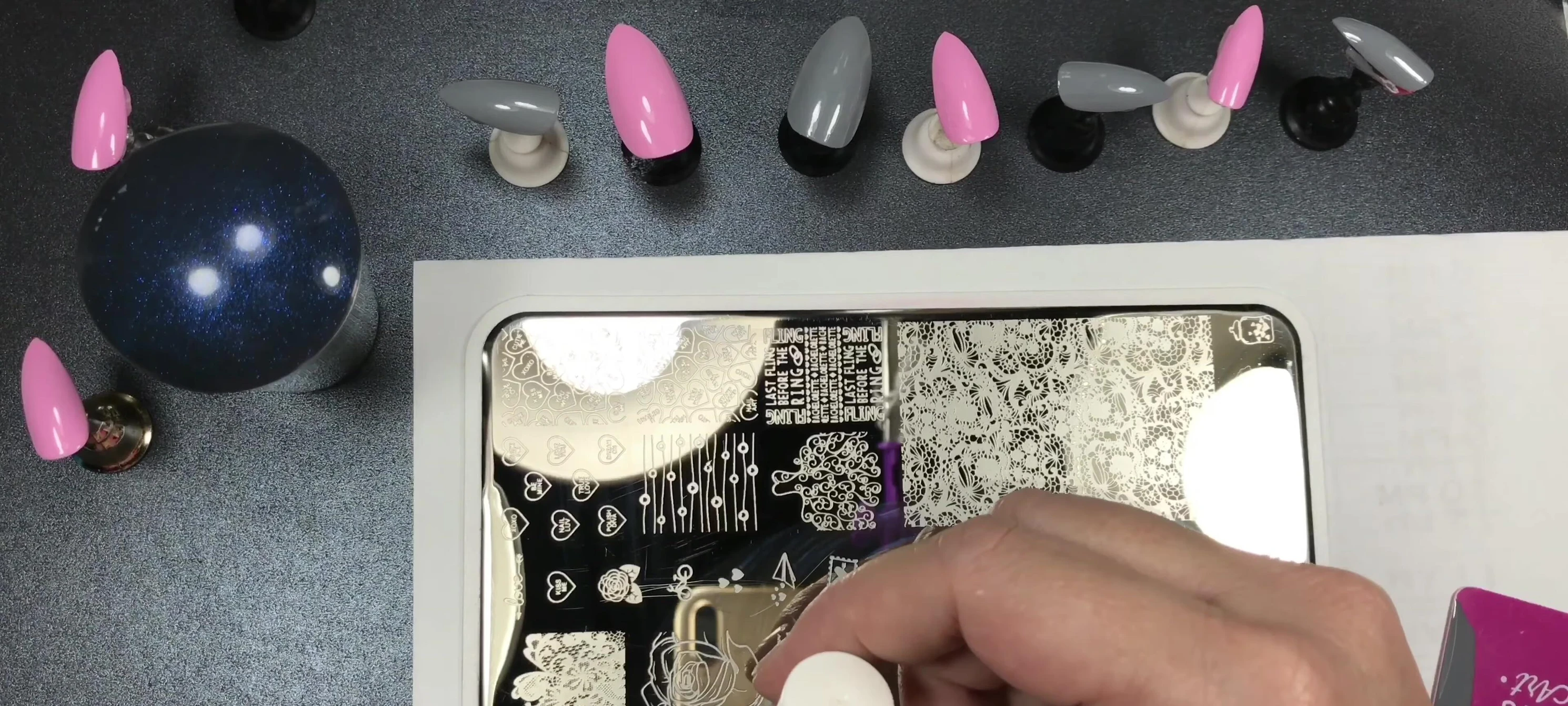 Nail stamping plate with various designs