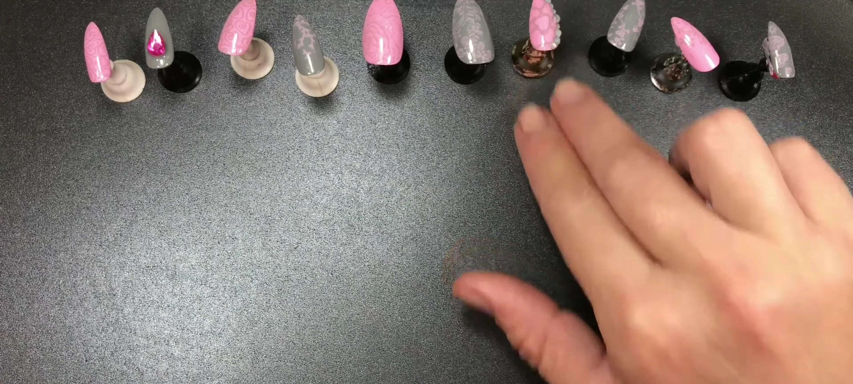 Pretty pink acrylic nail art designs