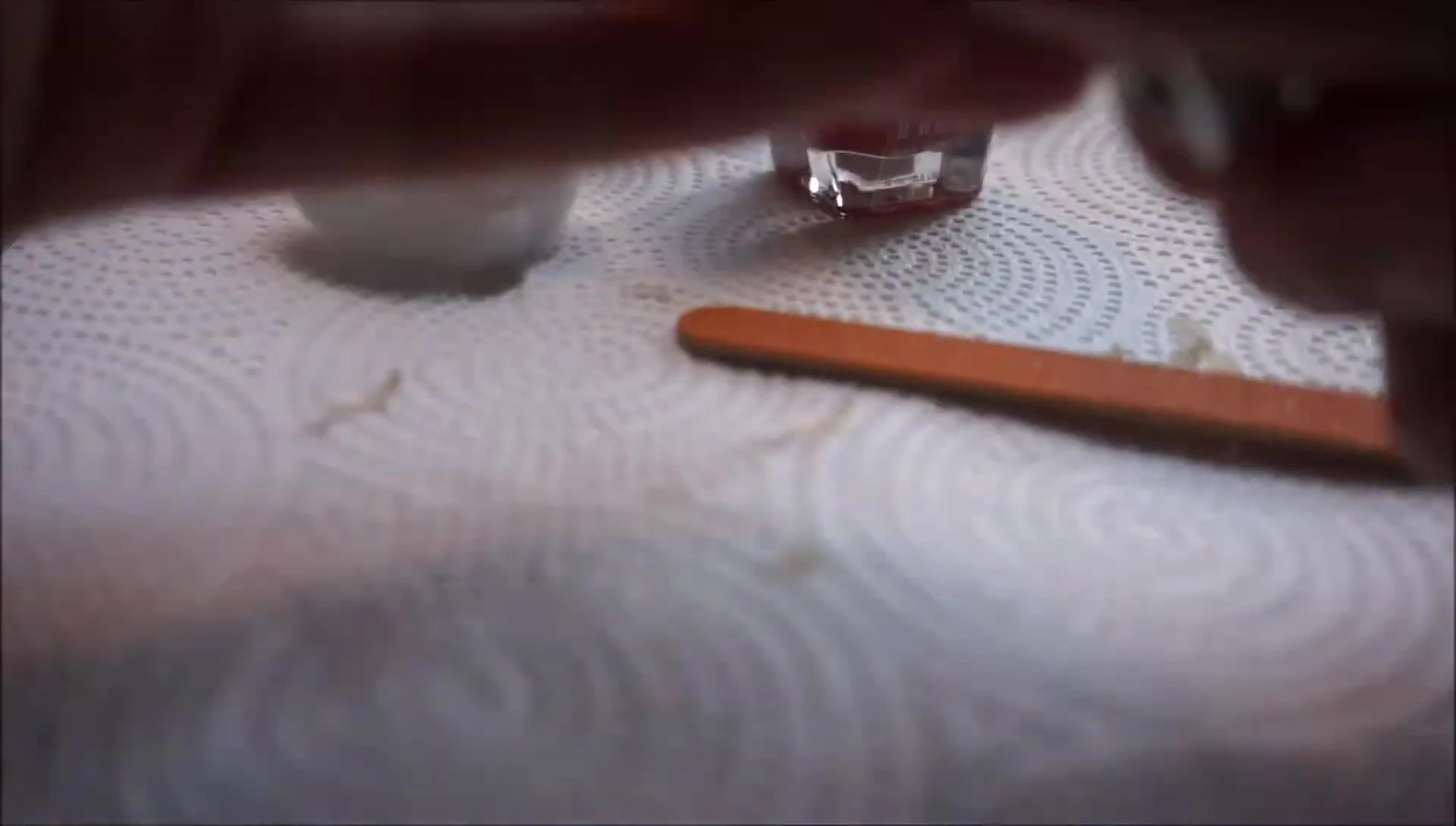 Nail prep: file, cotton, nail polish