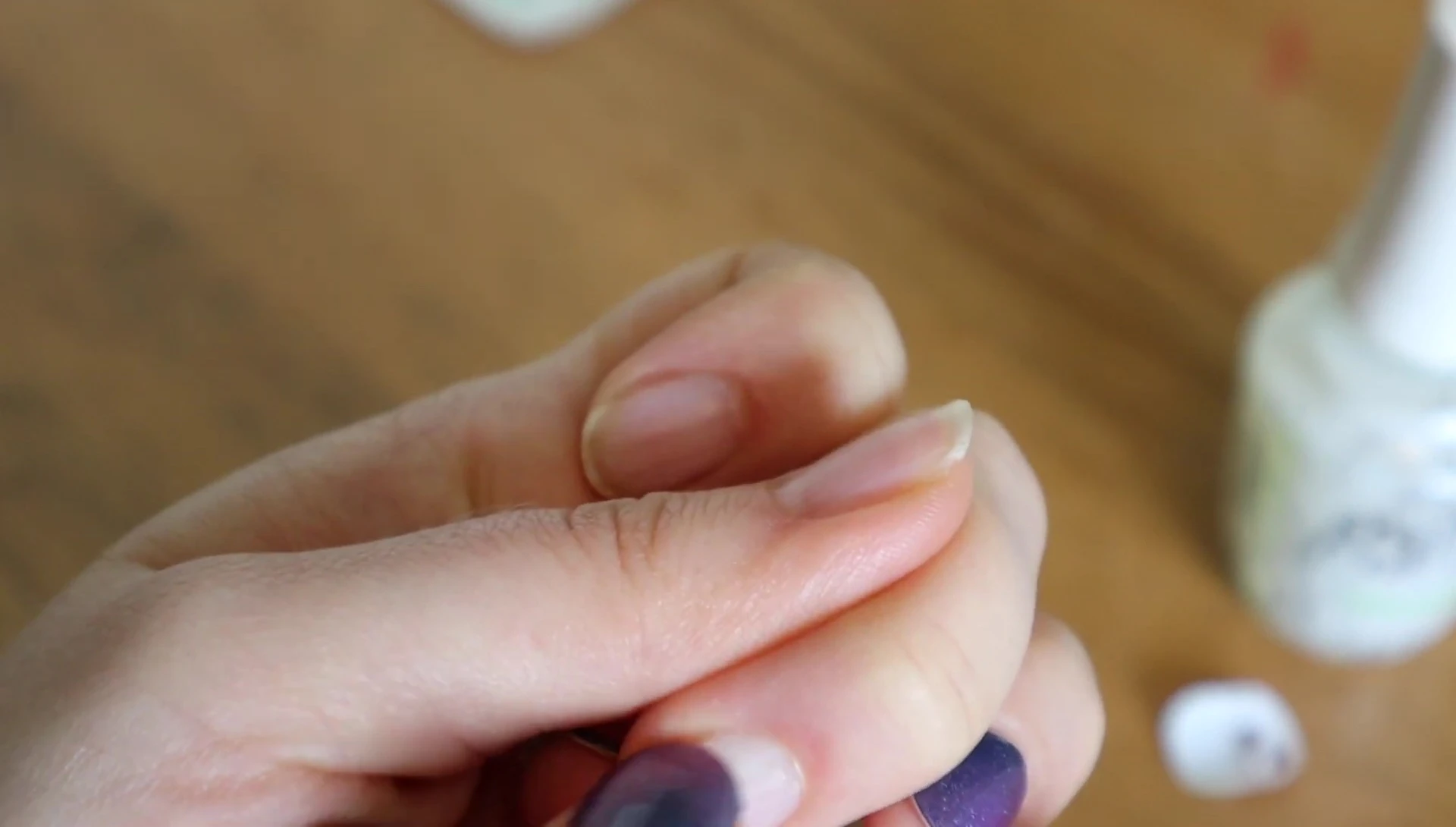 Softening nail strips with warm water