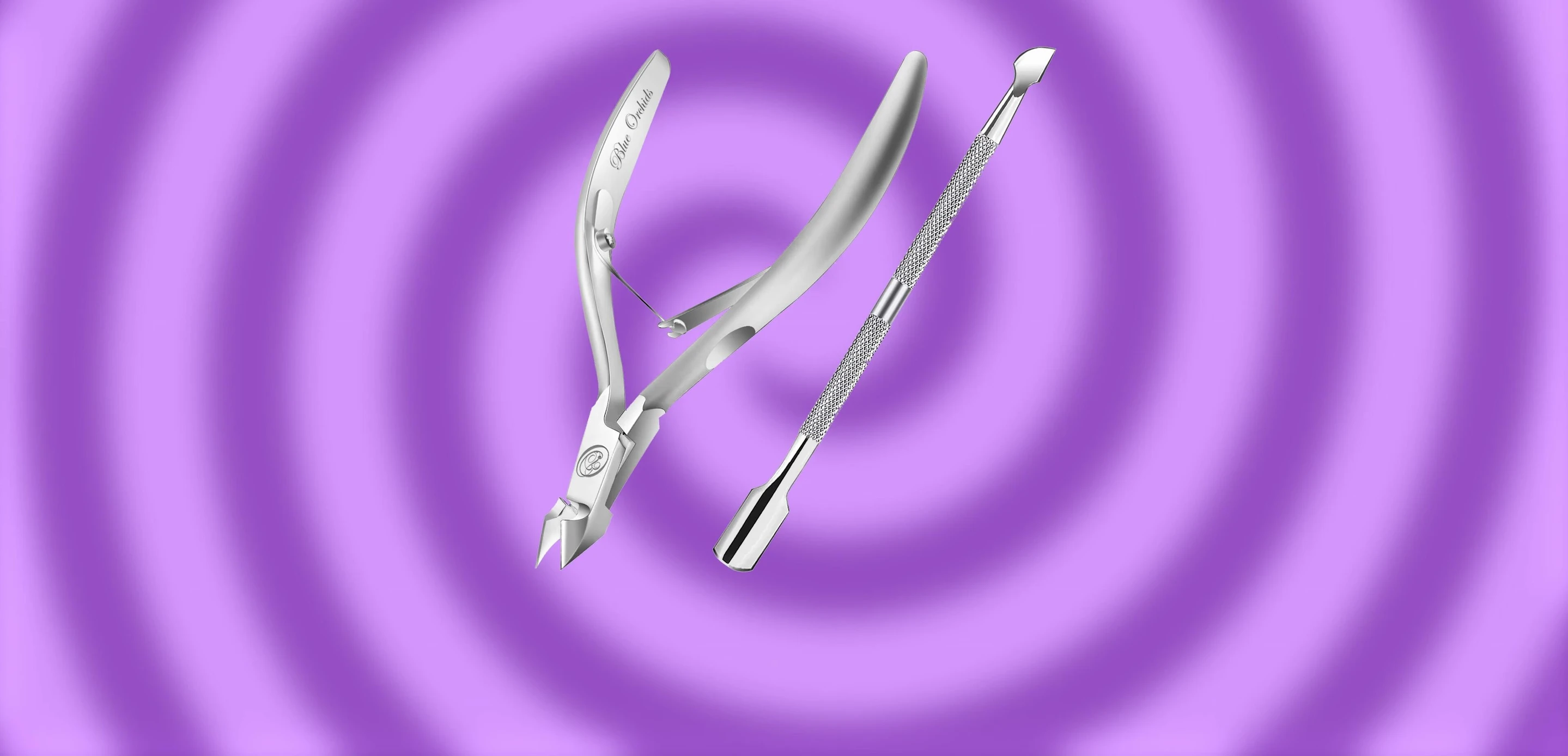 Blue Orchids Cuticle Nipper and Pusher set
