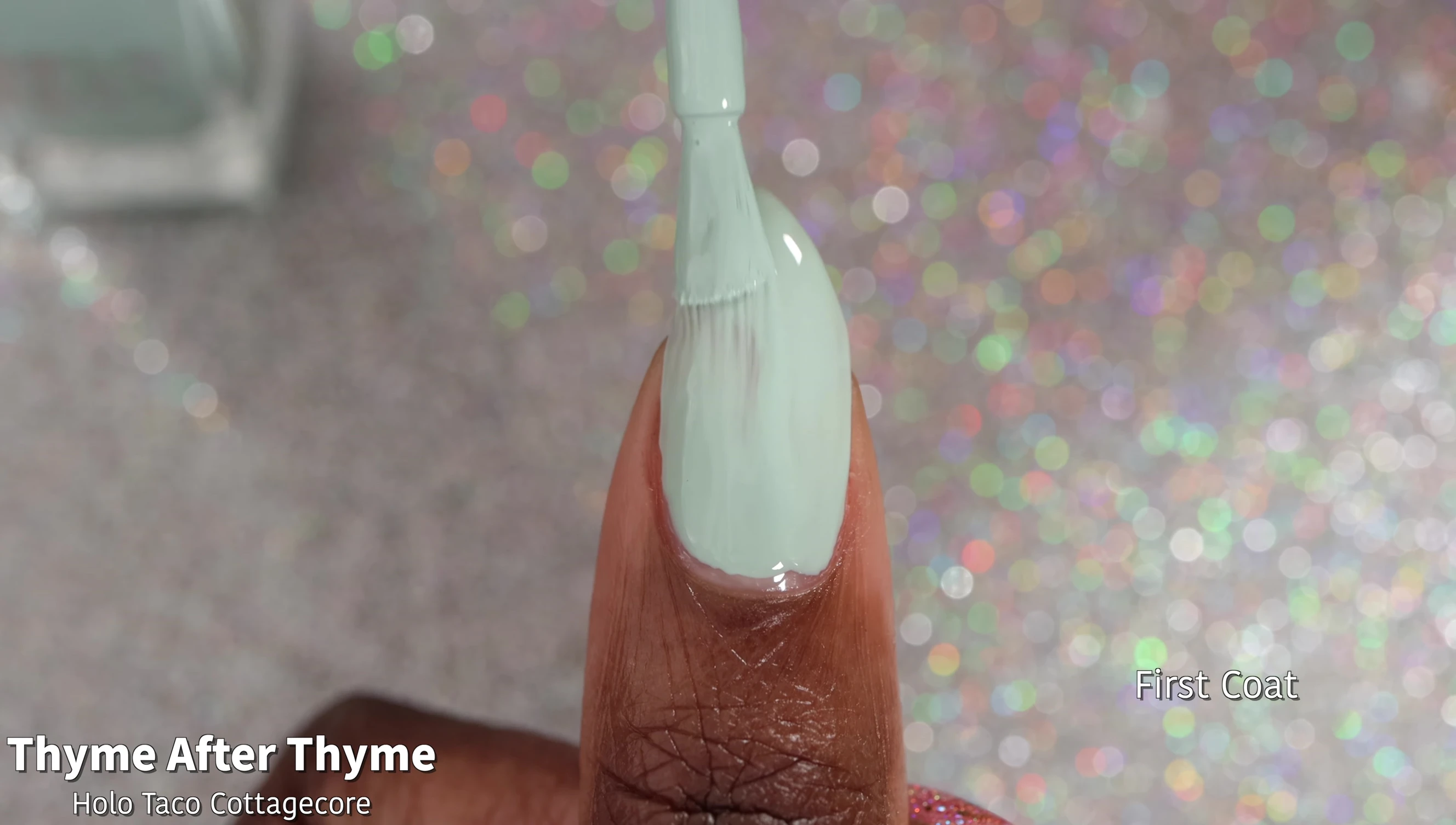 Example of overworking the polish, resulting in bald spots.
