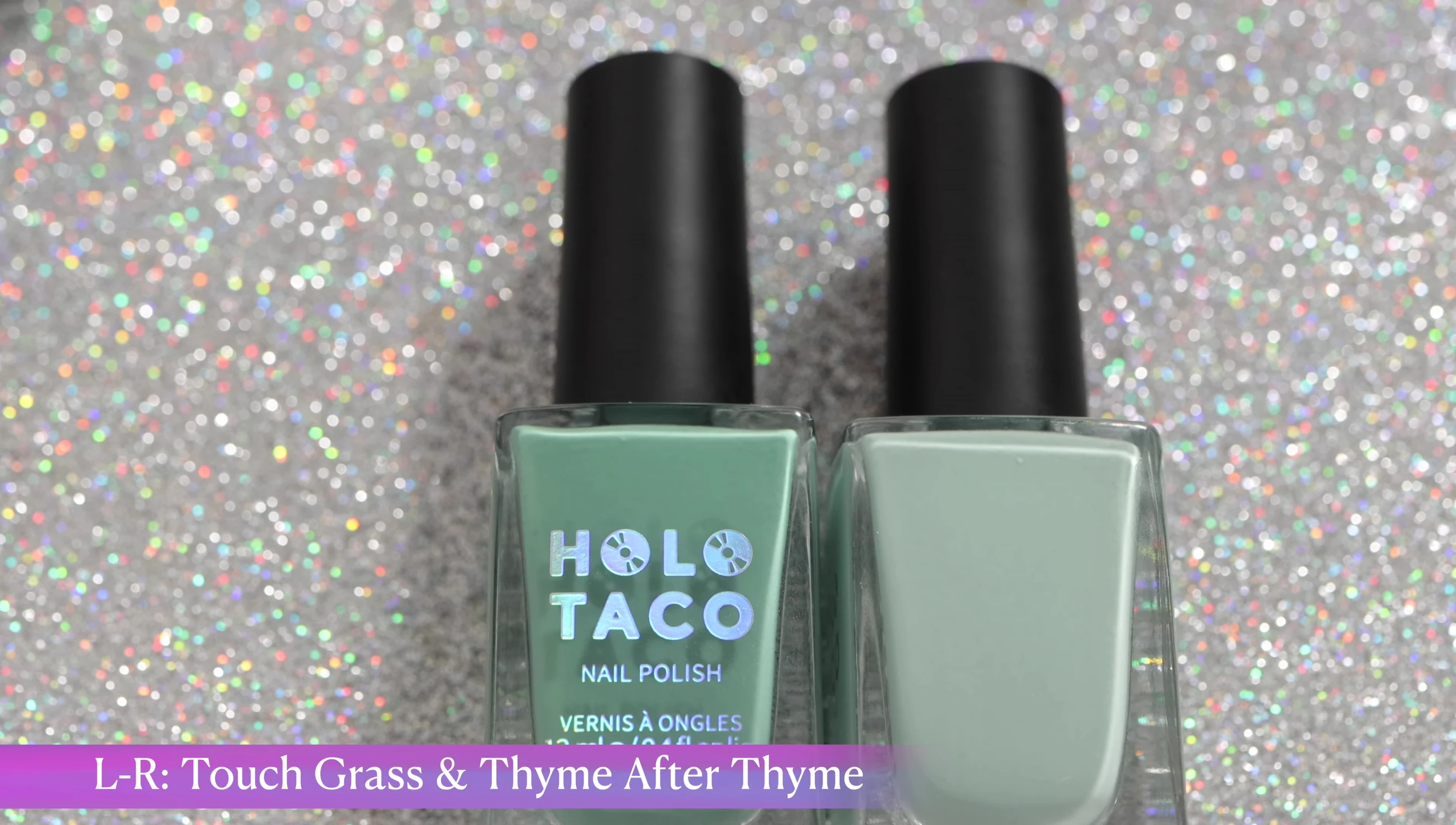 Comparison swatches of the two green shades in the collection.