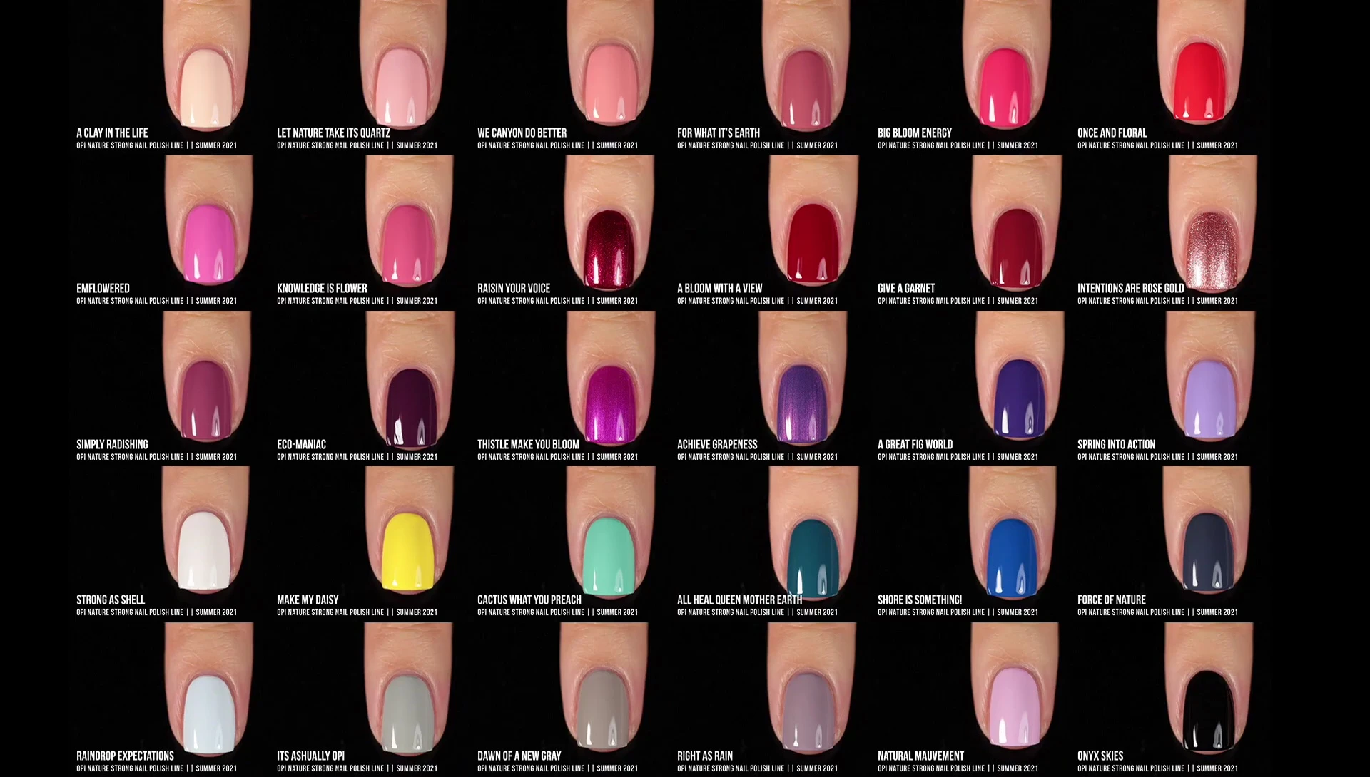 Side-by-side comparison of all 30 shades