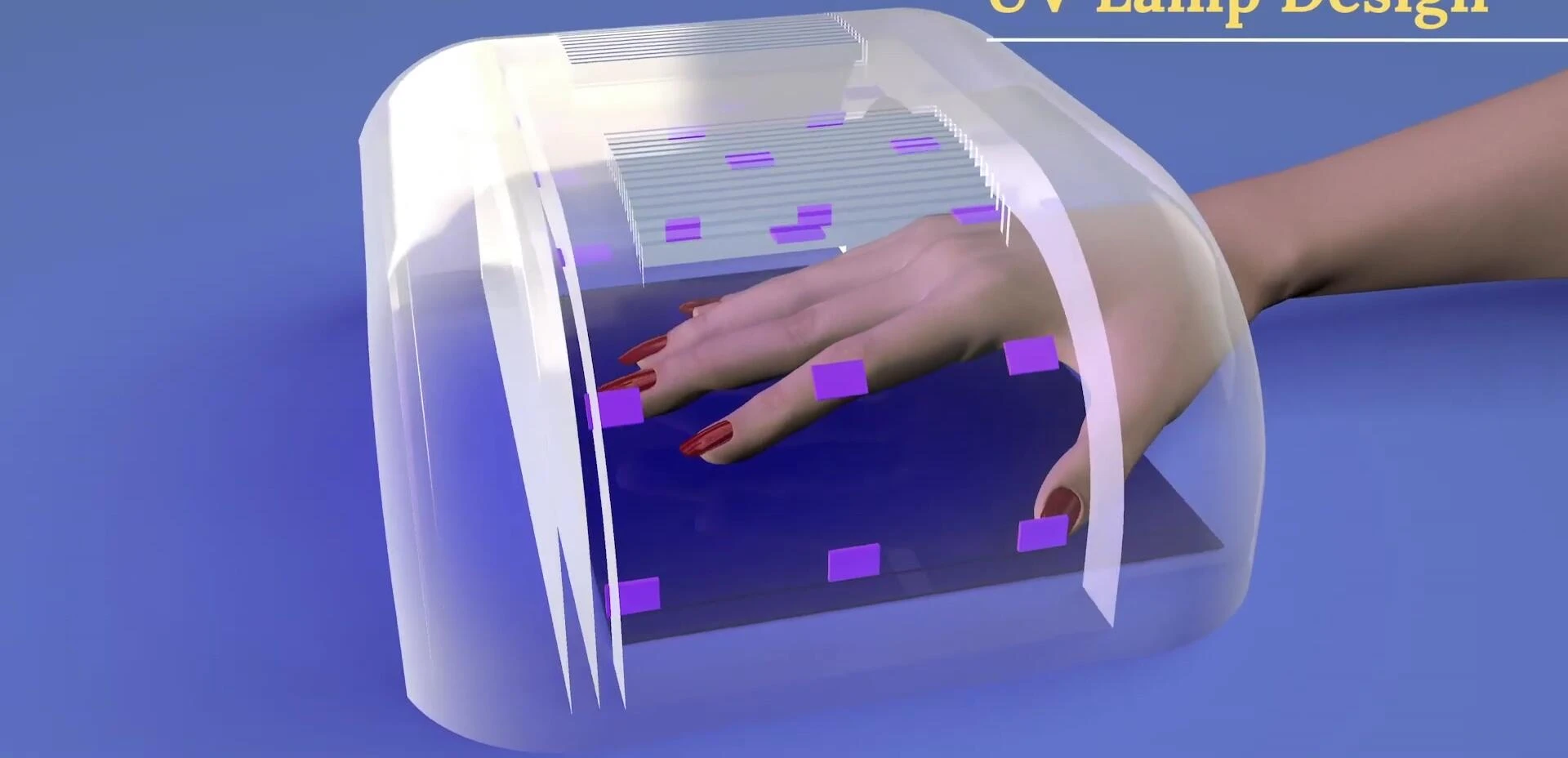 Various nail lamp models being showcased