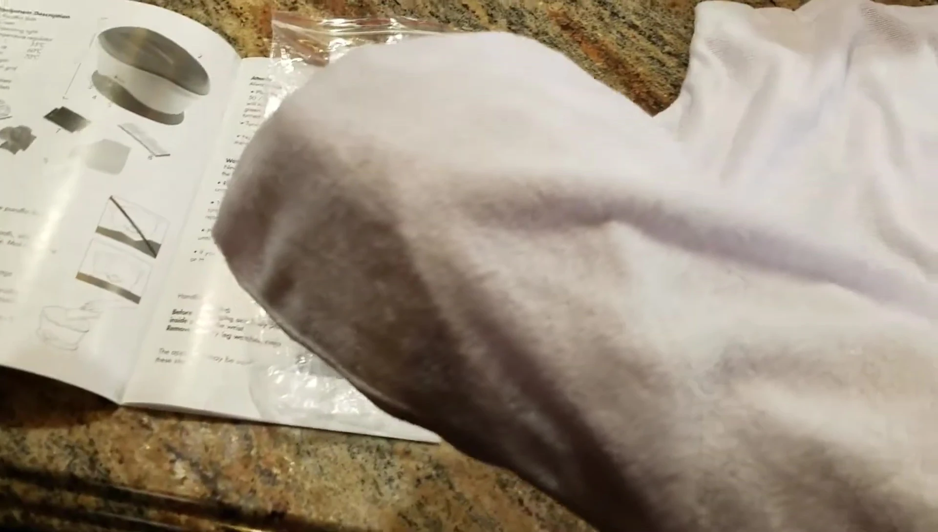 Removing the hardened wax glove.