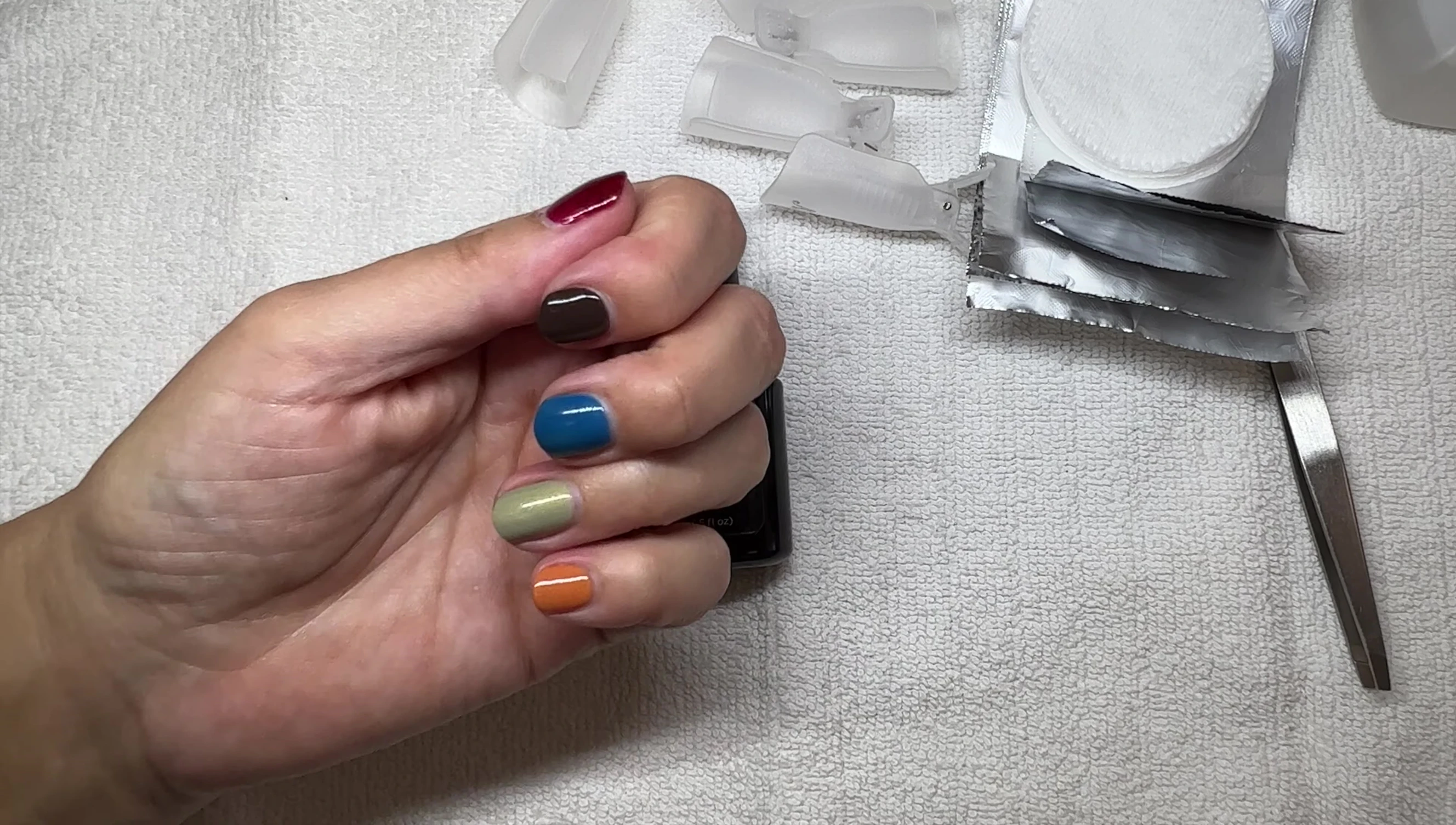 Close-up shot of nails with Shellac.
