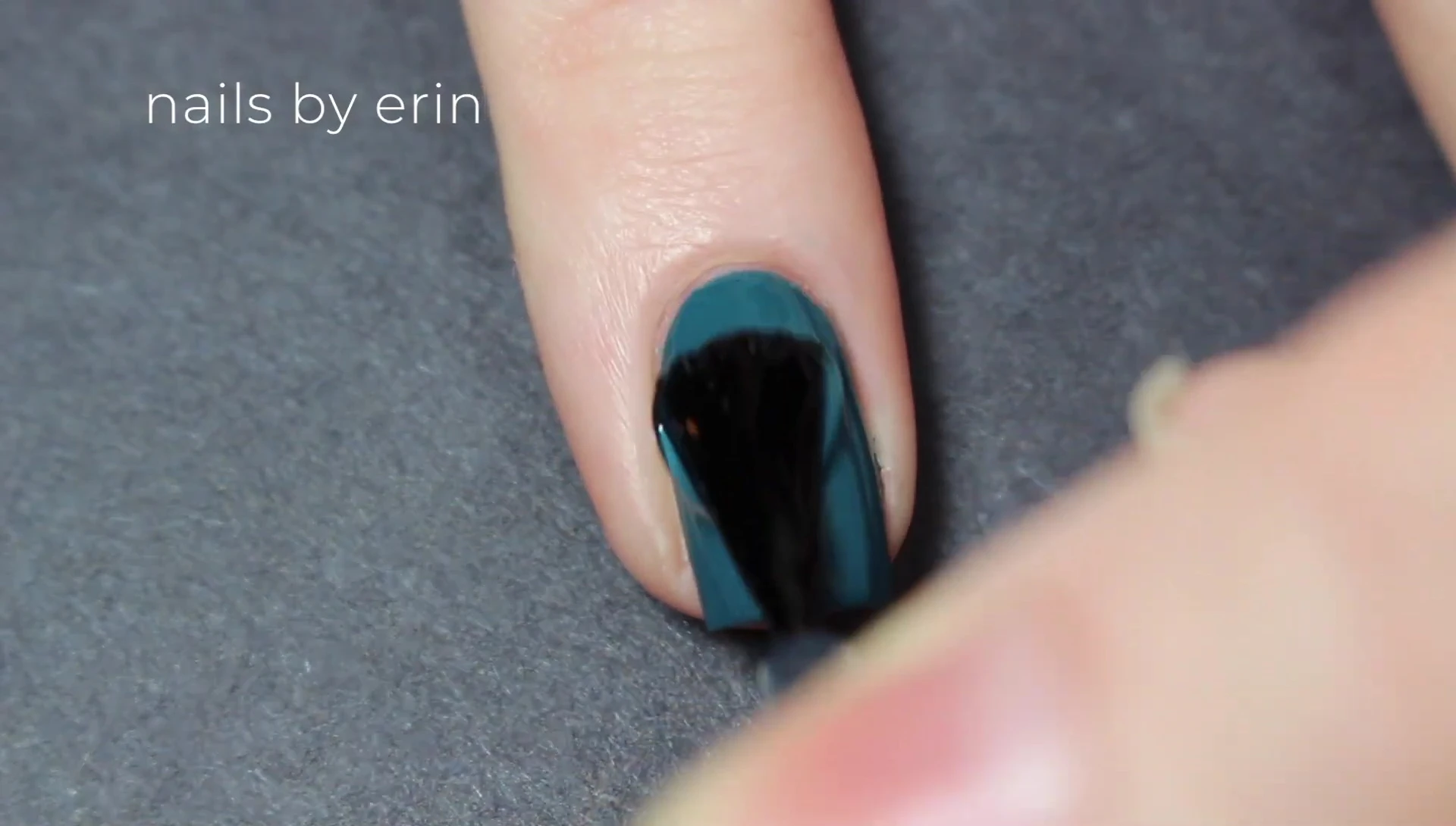 All five nail polishes with top coat applied.