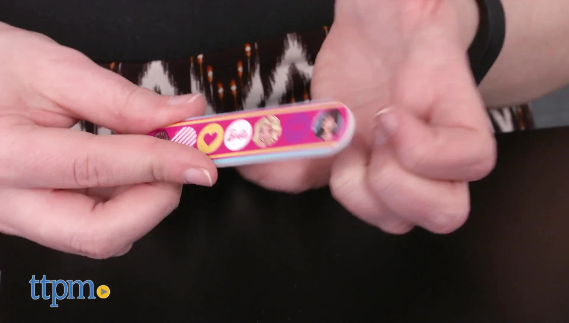 Close up on the stickers and nail polish colors