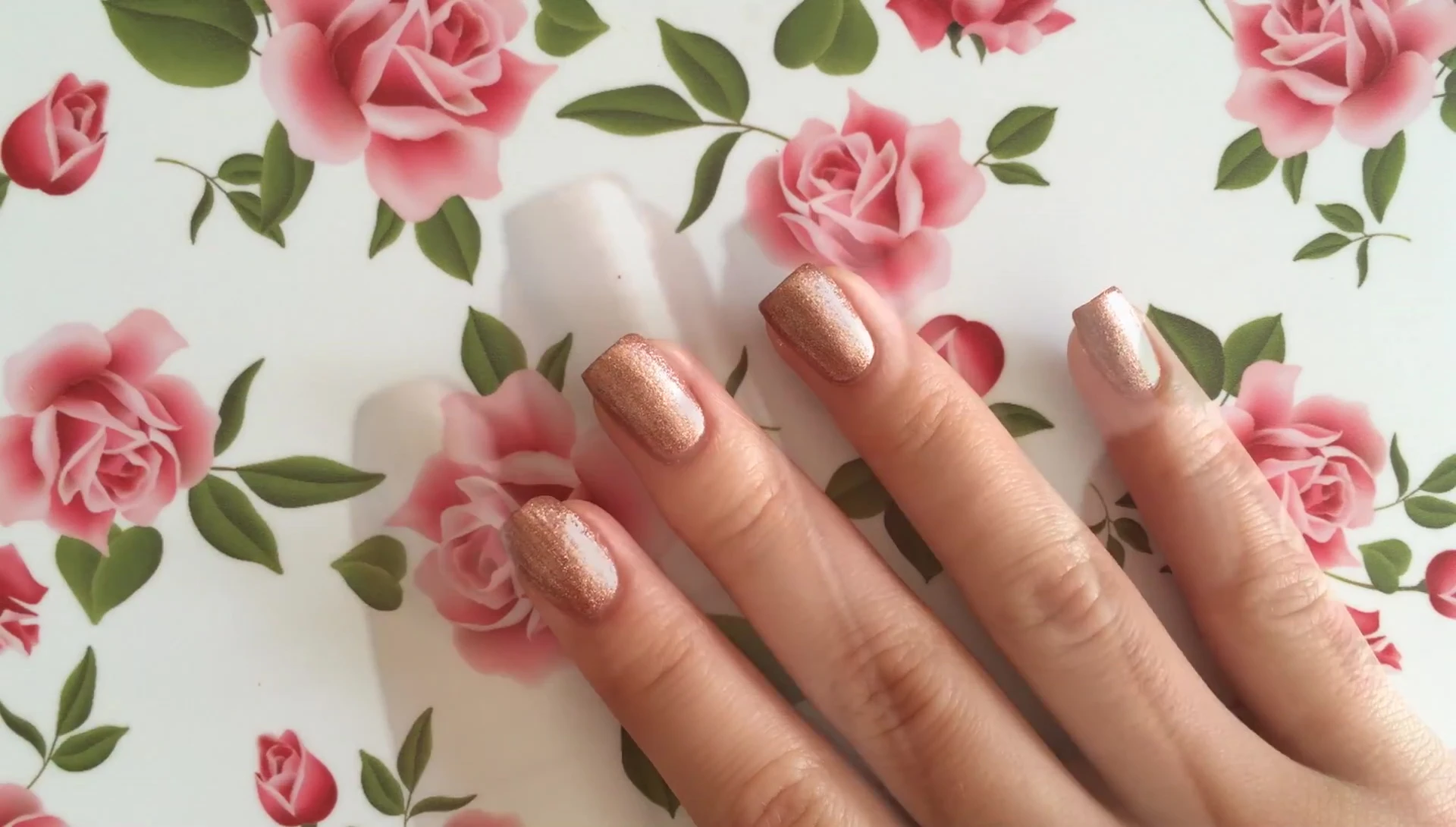 Close-up of nails after two coats of L'Charm.