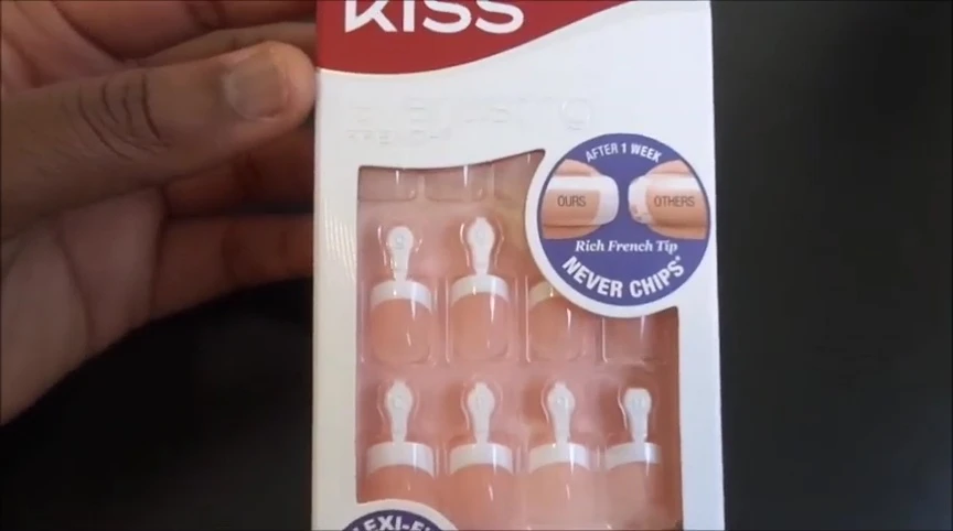 Close-up of the Kiss Everlasting French nail package.
