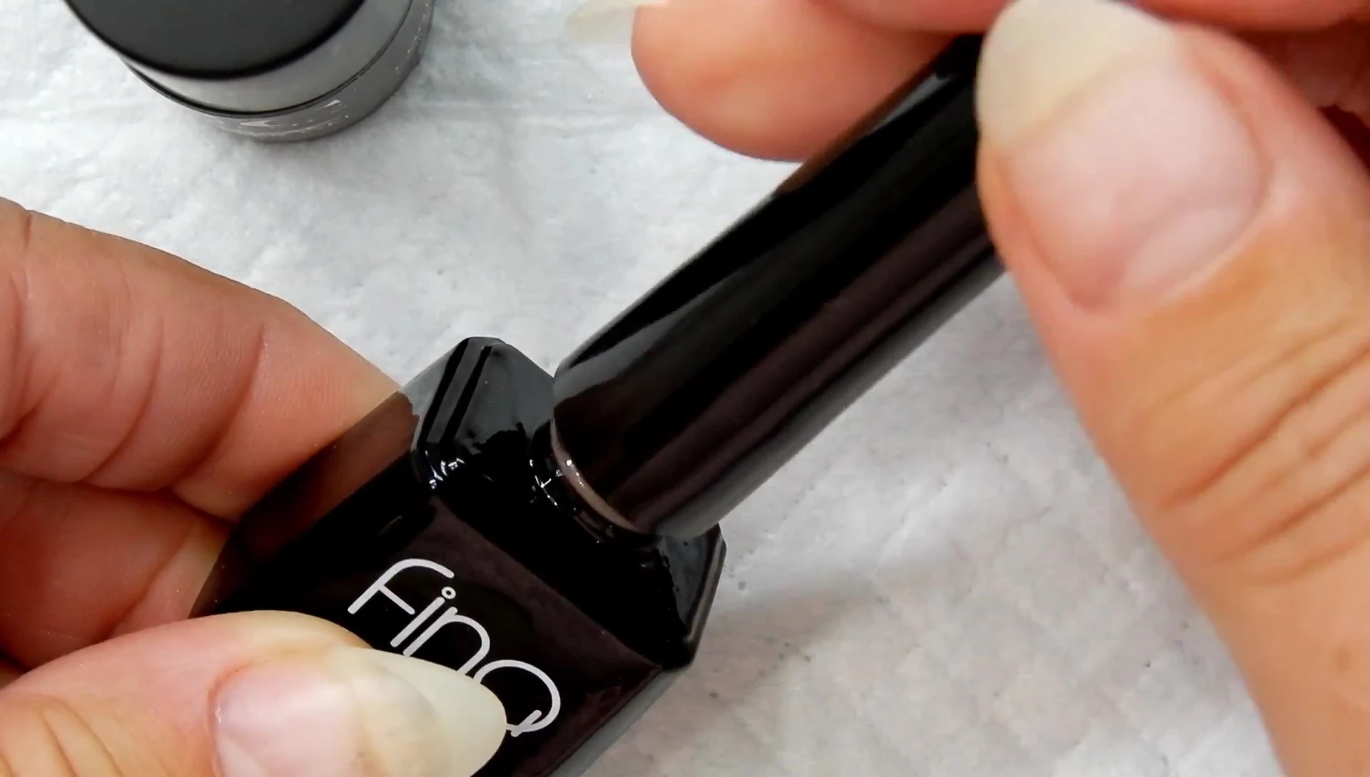 The neutral colored gel polish