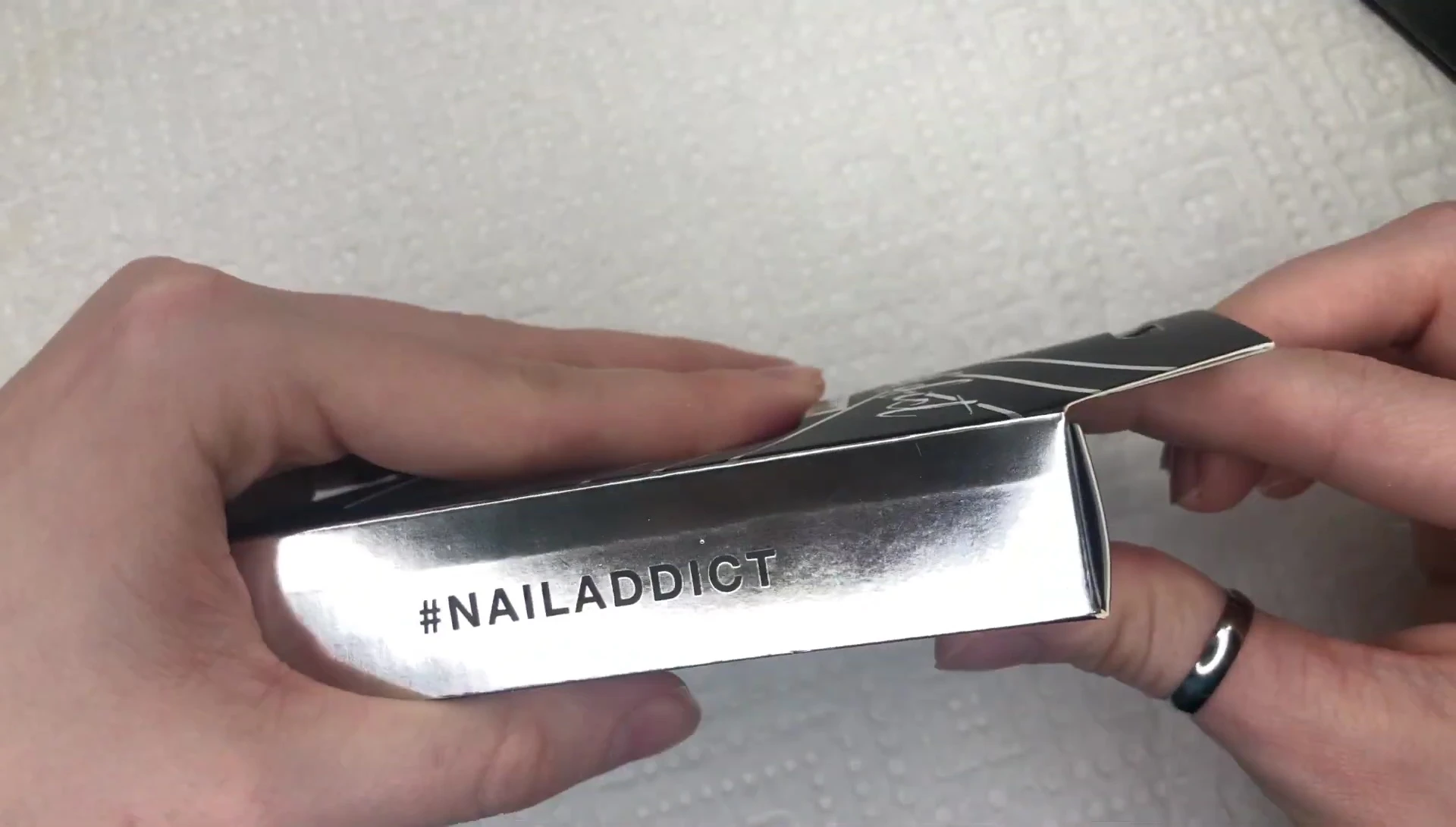 Close-up of the various Ardell press-on nail designs