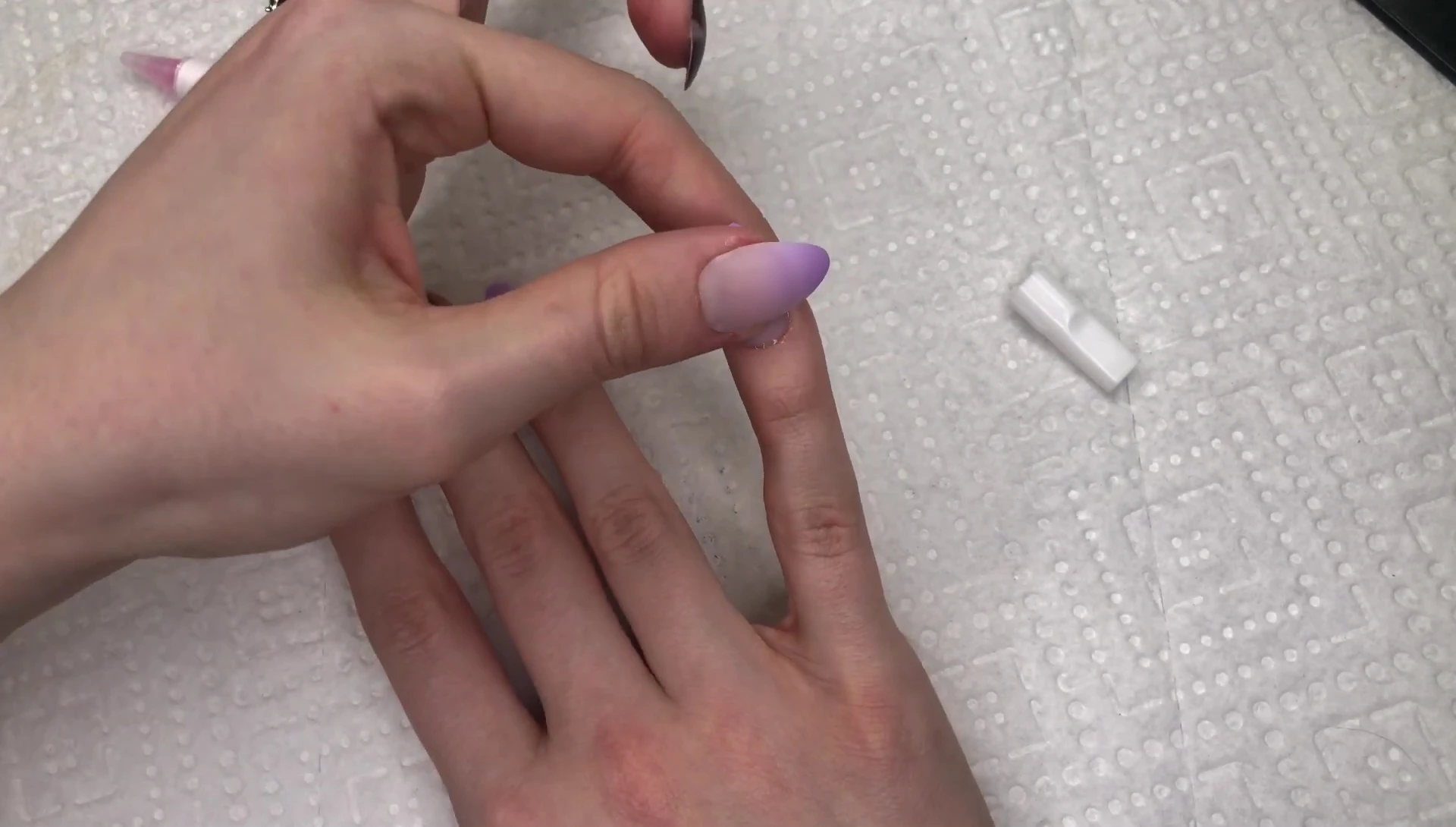 The finished nails on the hands