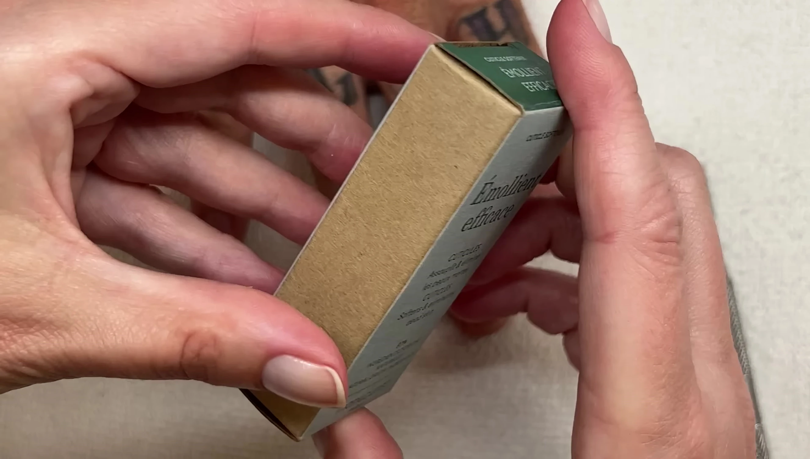 Close-up of the product packaging.