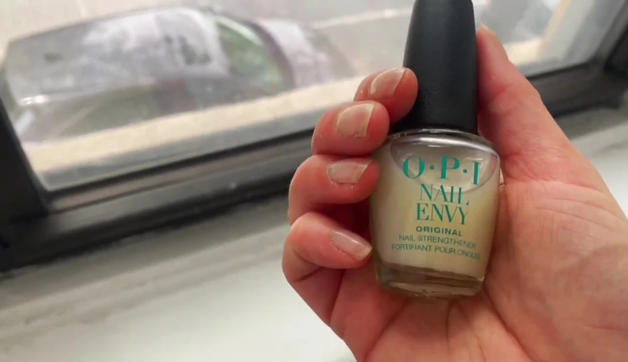 Nails after one day of wearing OPI Nail Envy.
