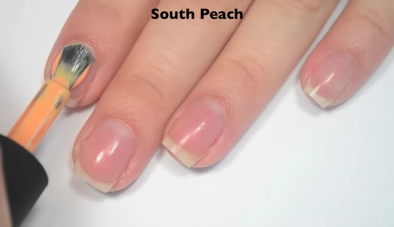 One coat of South Peach showing sheerness