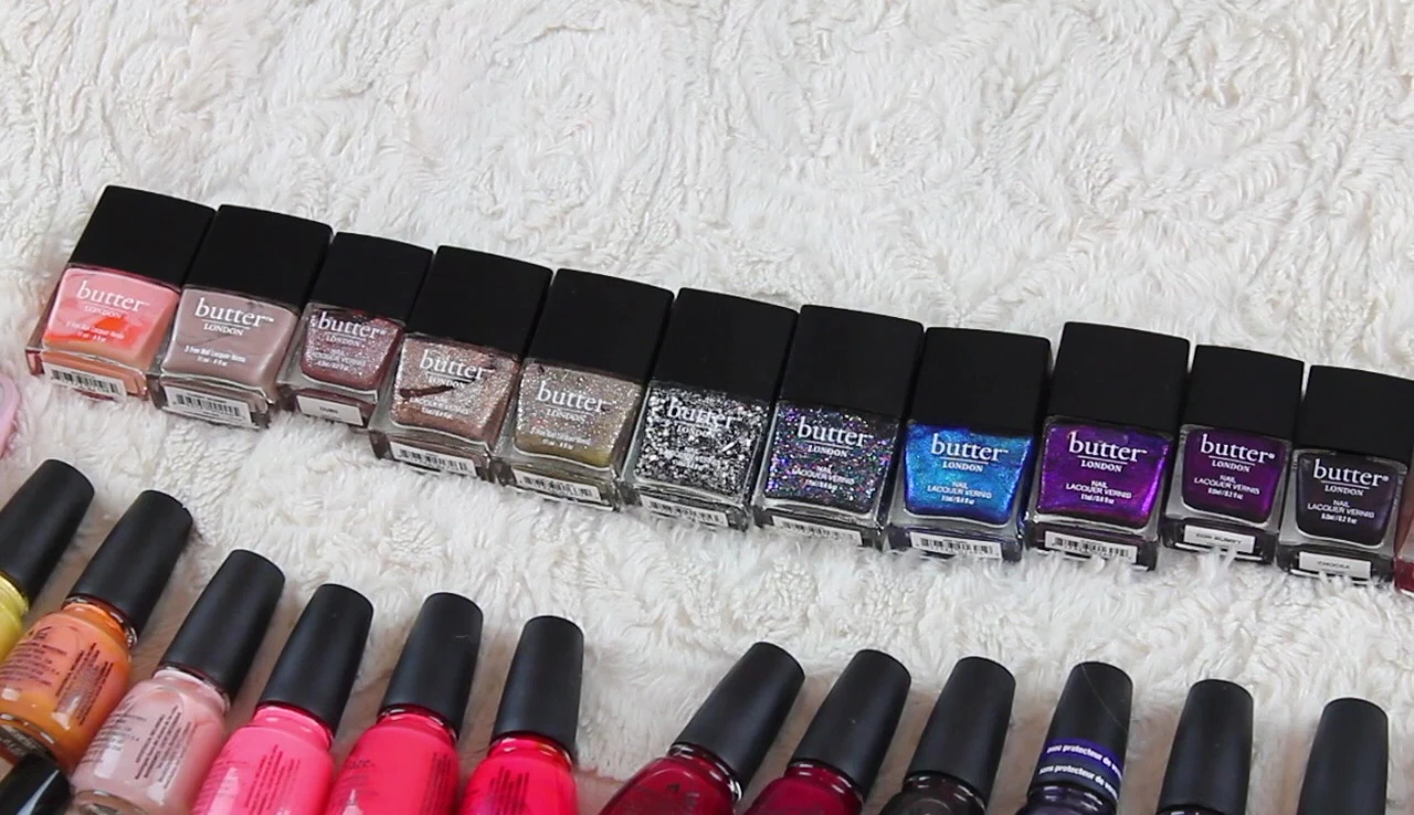 Several Butter London nail polishes.