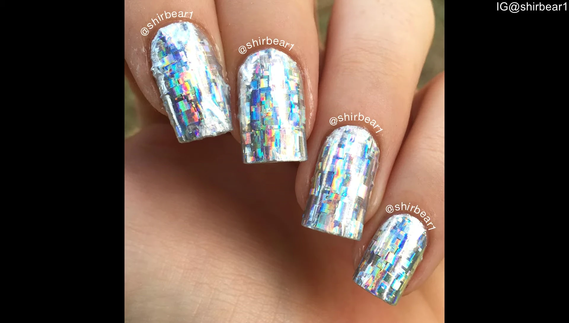Image showing the nail stickers slightly lifting up due to curved nails.