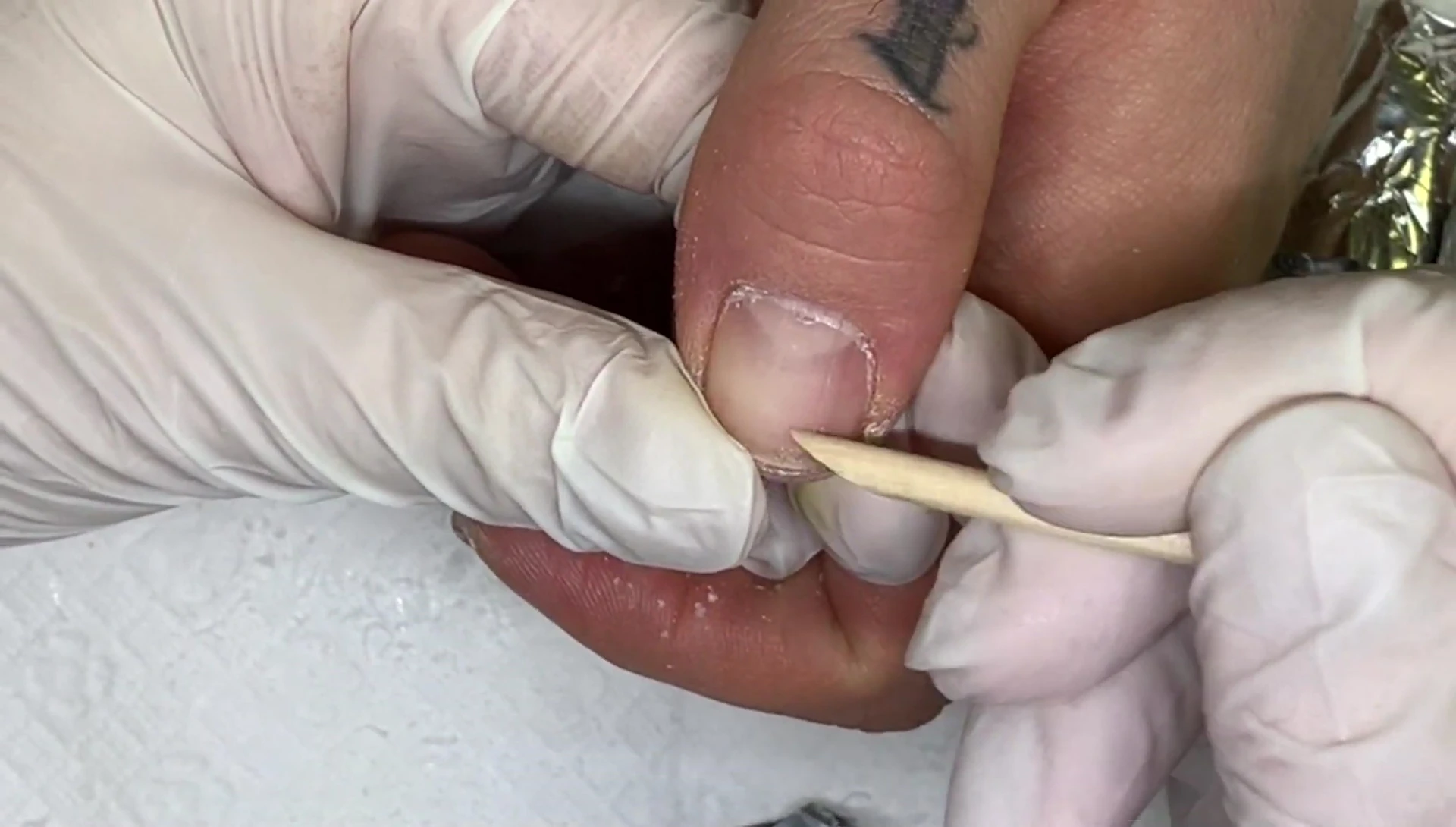 Final shot of the nails after removal, showcasing the condition of the natural nails.