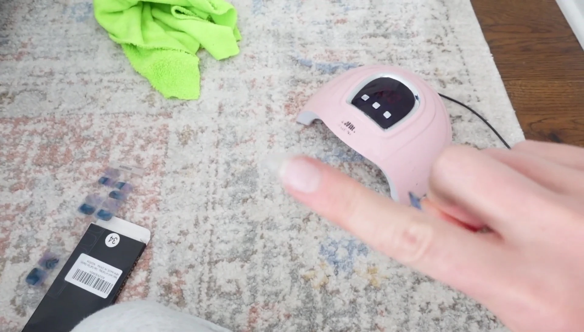 A nail that lifted and peeled off after a day.