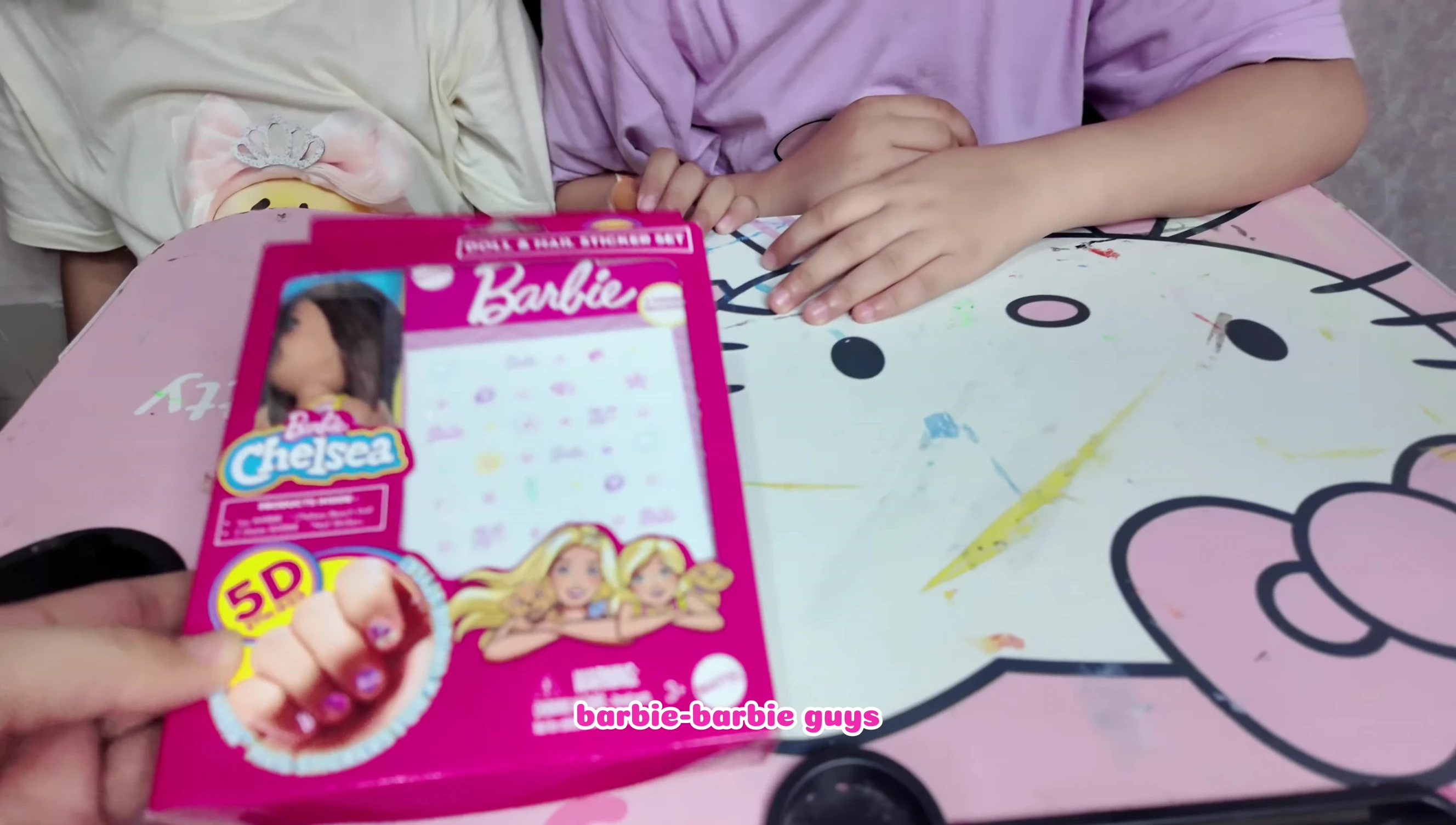 Close-up shot of the Barbie nail art kit packaging