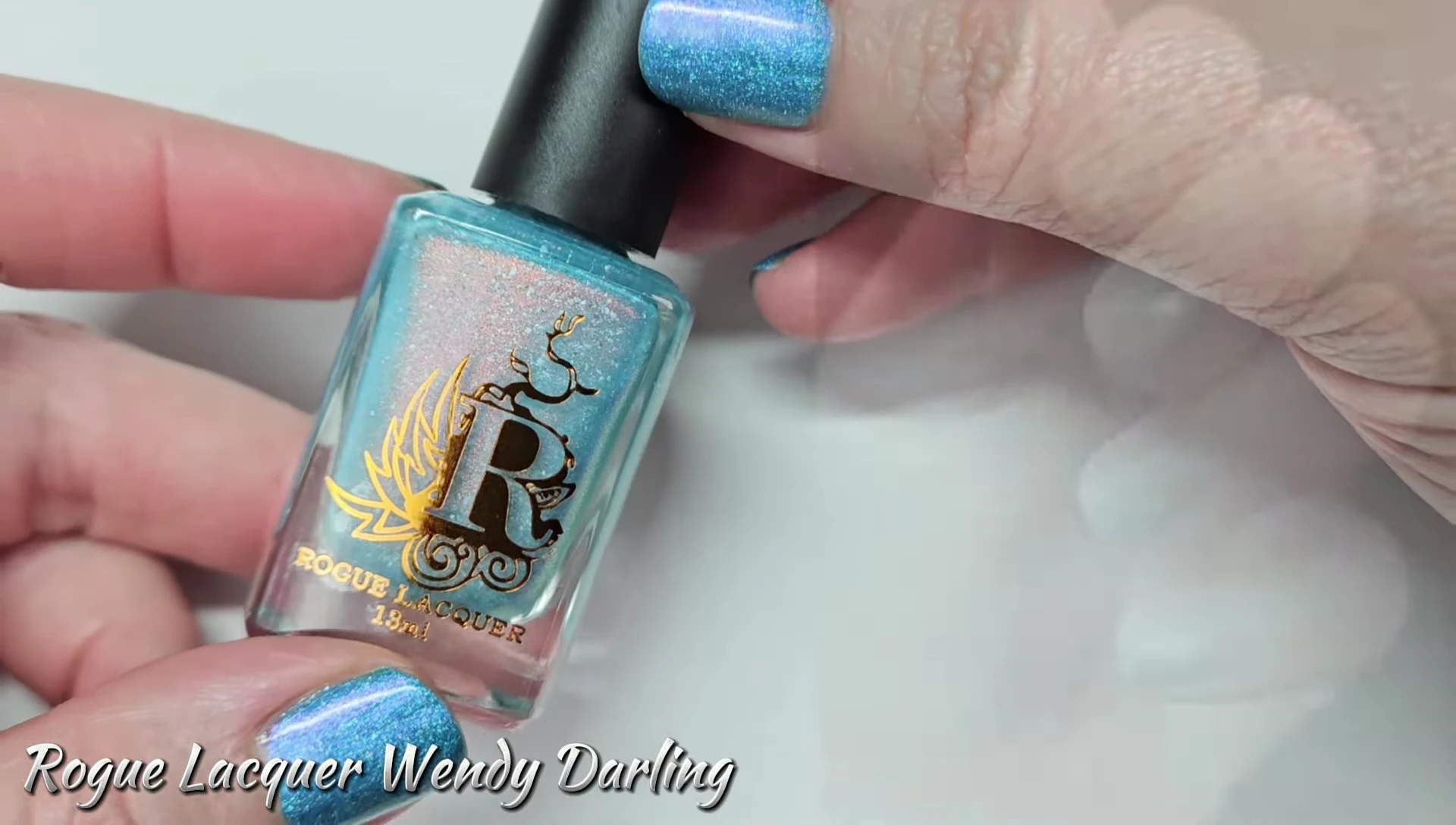 Close-up swatch of Rogue Lacquer Wendy Darling on a nail.