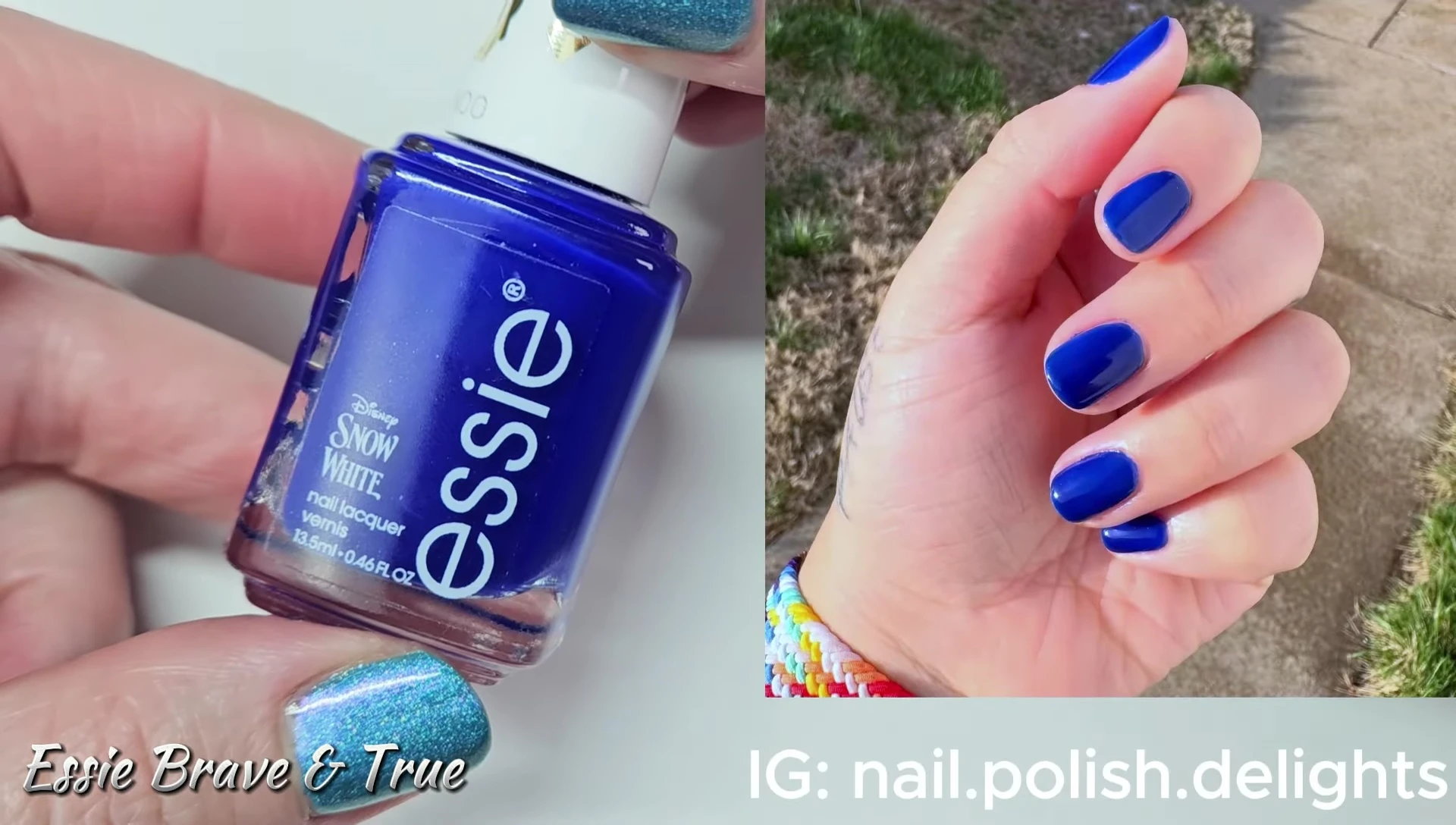 Close-up swatch of Essie Brave and True on a nail.
