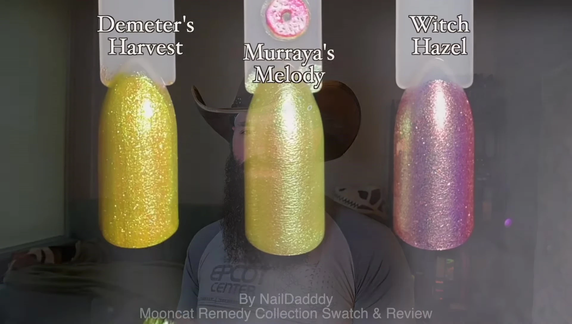Comparison swatches of Mariah's Melody with other yellows