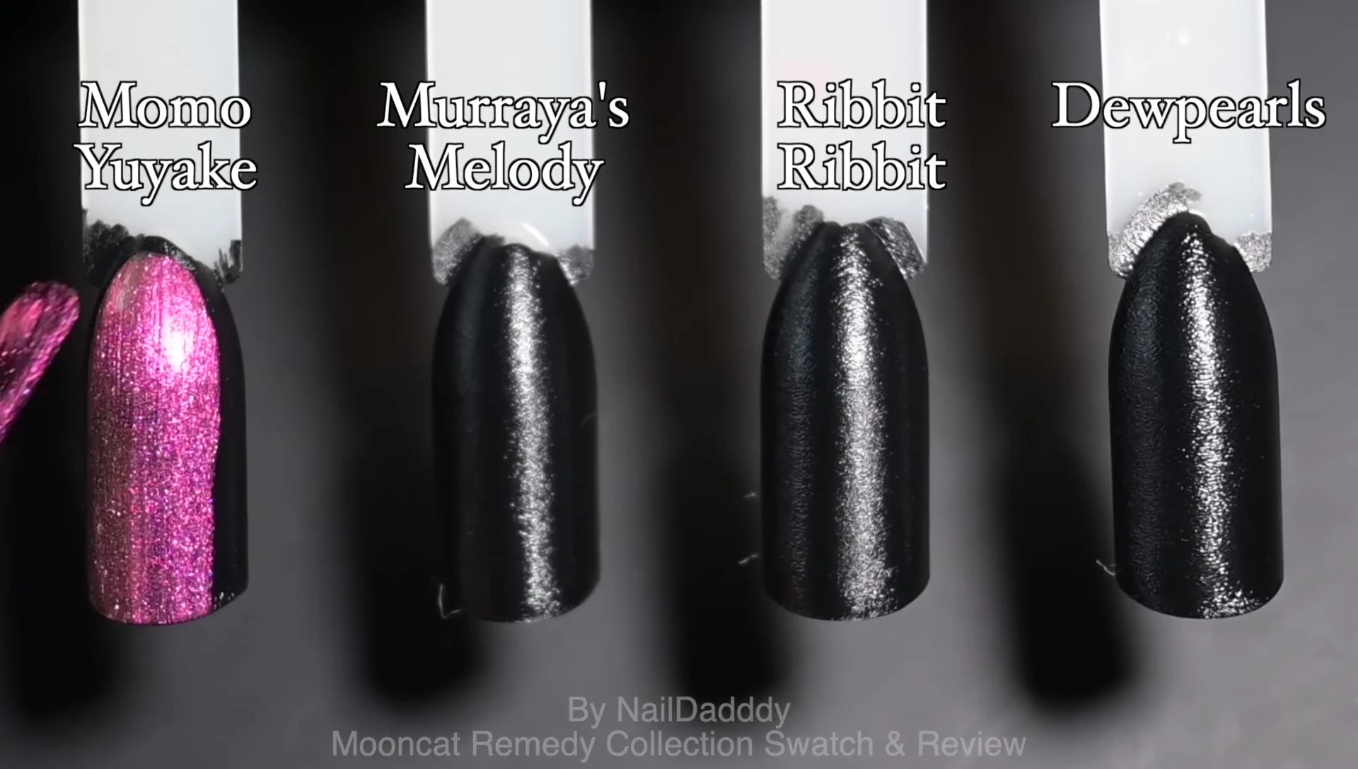 Shimmers applied over black base