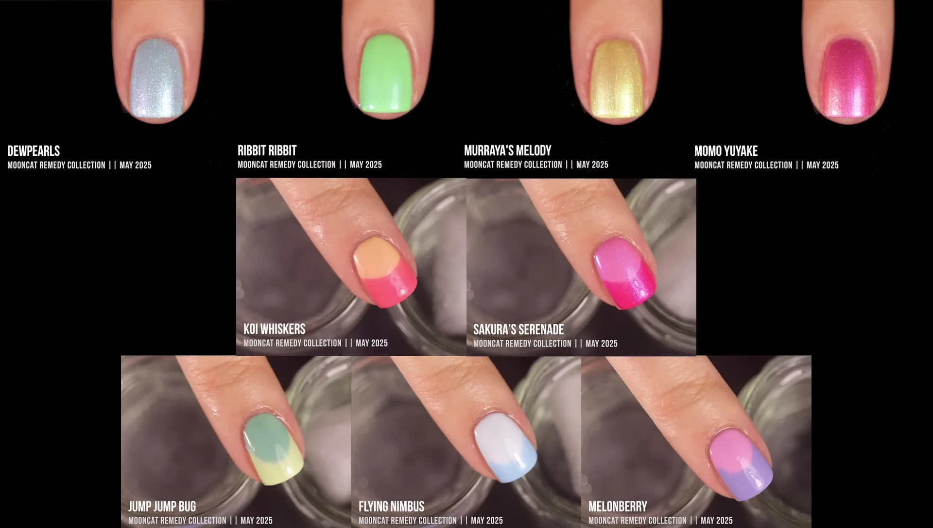 All polishes shown together