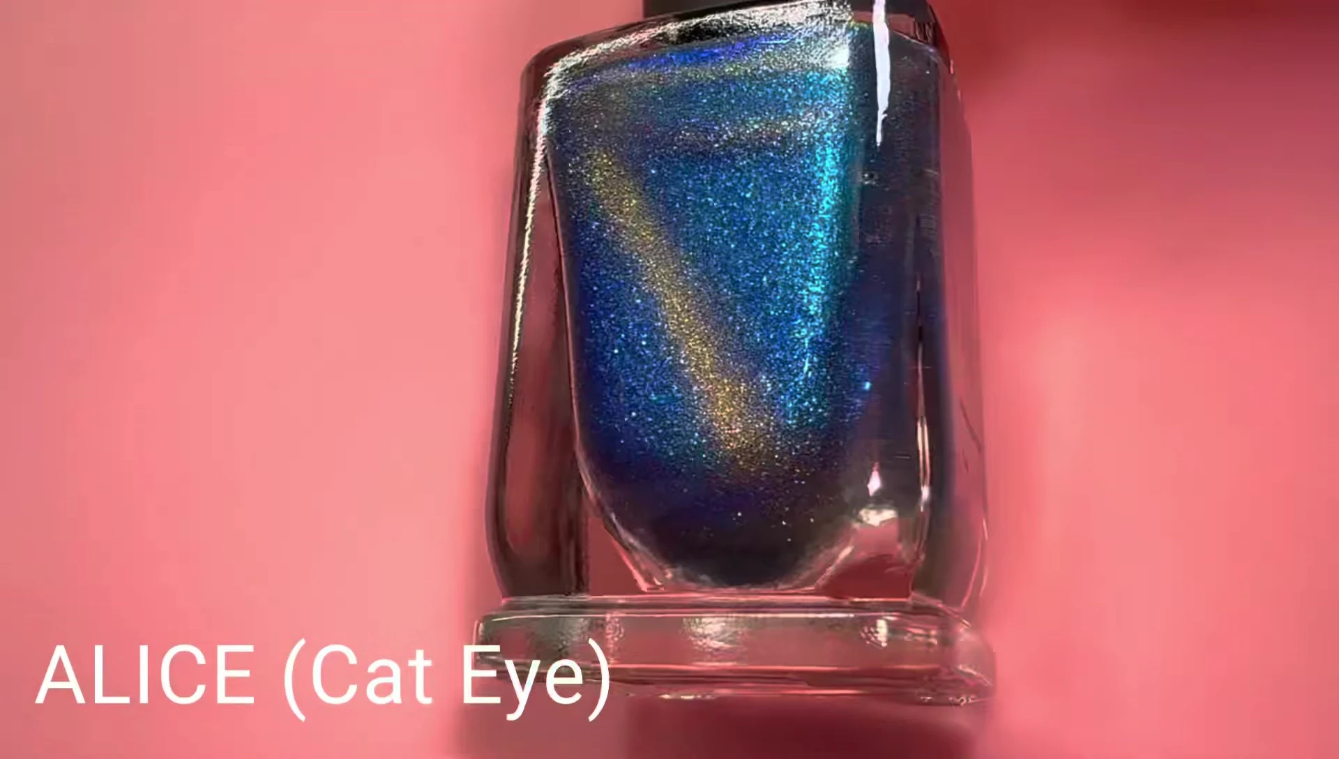 Close-up of Alice polish in first coat, showing the magnetic shimmer.