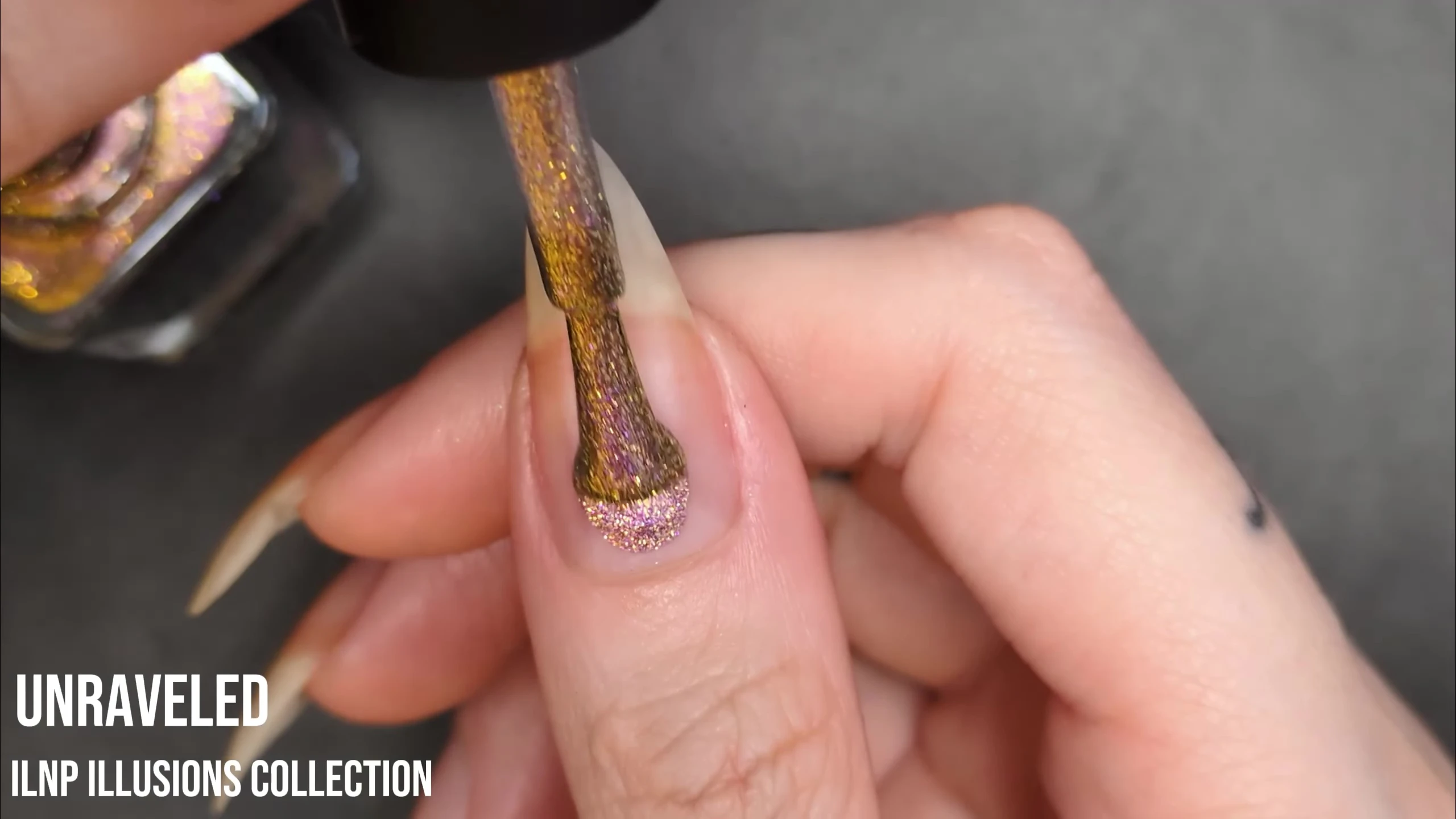 Unraveled nail polish unmagnetized.