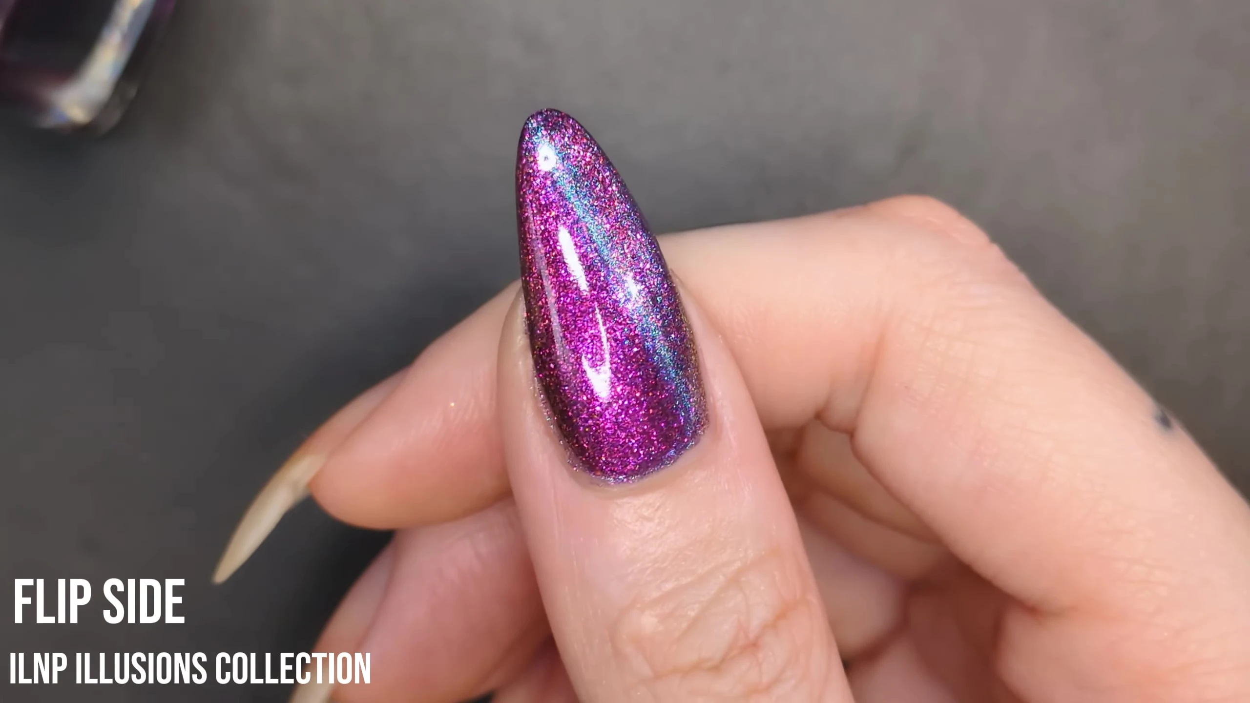 Flip Side nail polish magnetized.
