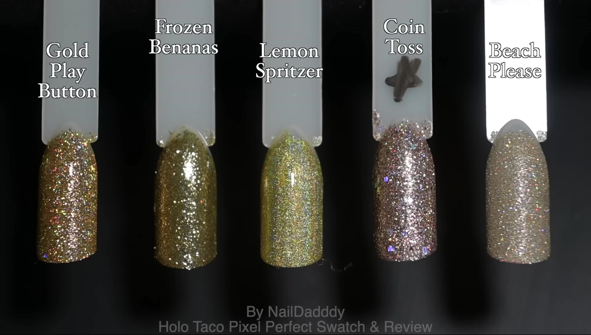 The reviewer pauses to remove excess glitter from her hair.