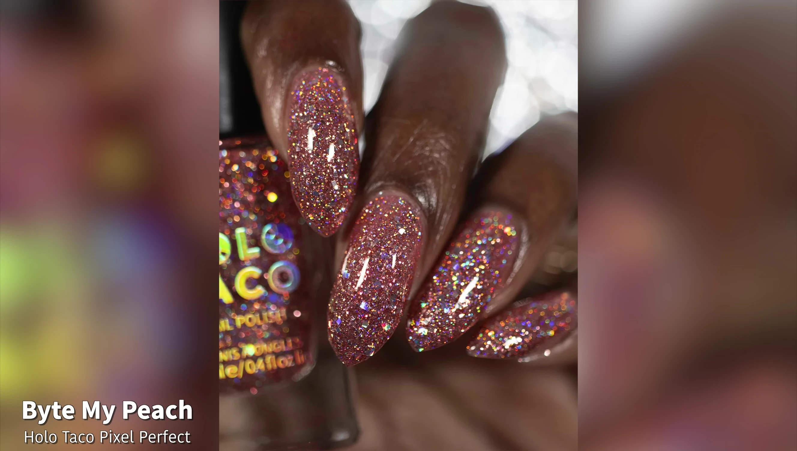 Full hand swatch of Bite My Peach