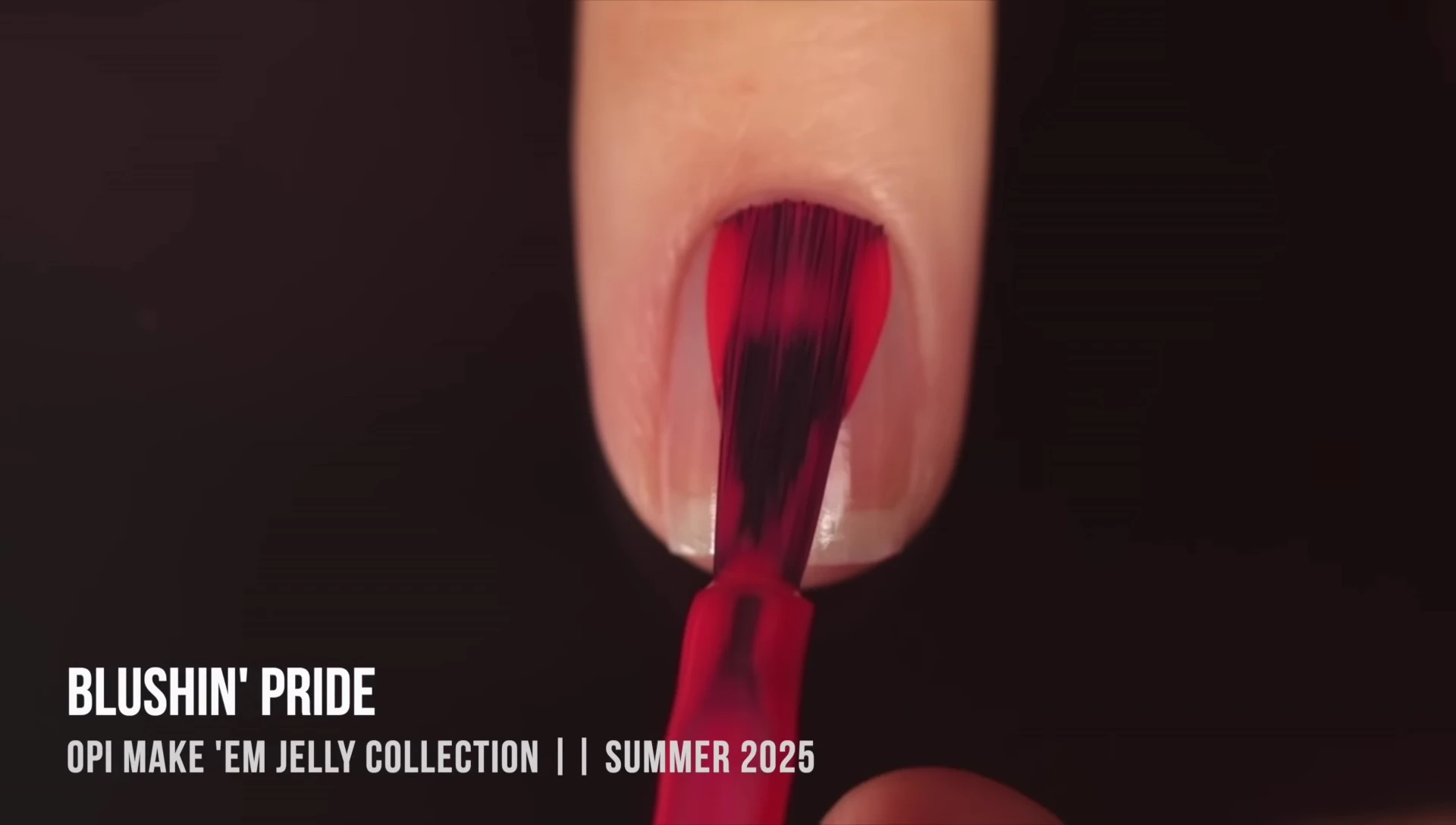 Bottle shot of Blush and Pride polish, and swatch on the nail after the application