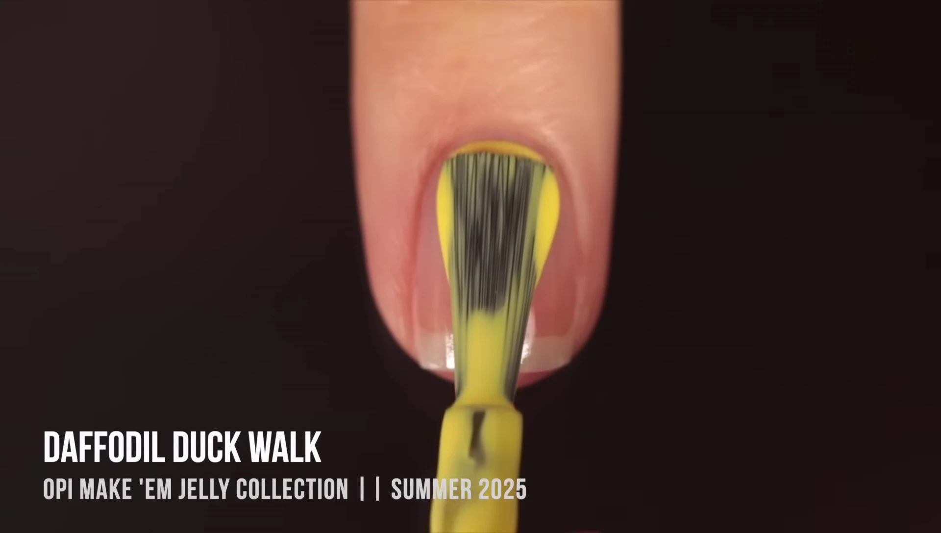 Bottle shot and nail swatch of Daffodil Duckwalk, showcasing the inconsistency of the opacity