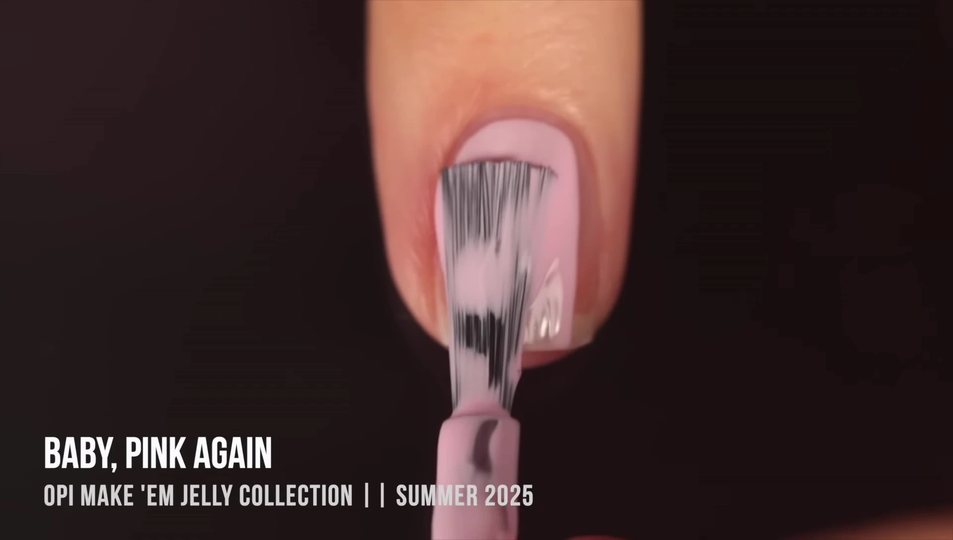 Bottle and nail swatch of Baby Pink Again, a pastel pink polish.