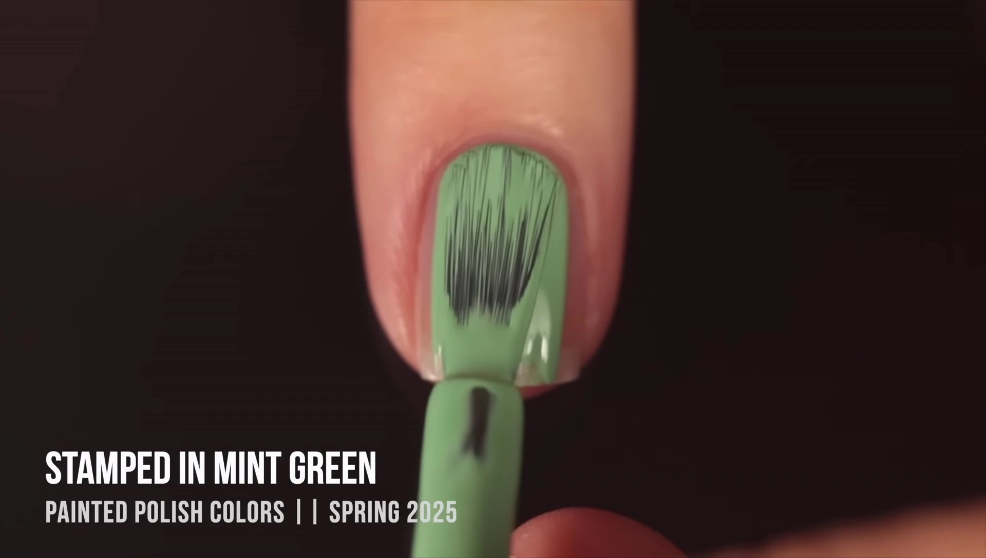 Swatch of Stamped in Mint Green nail polish