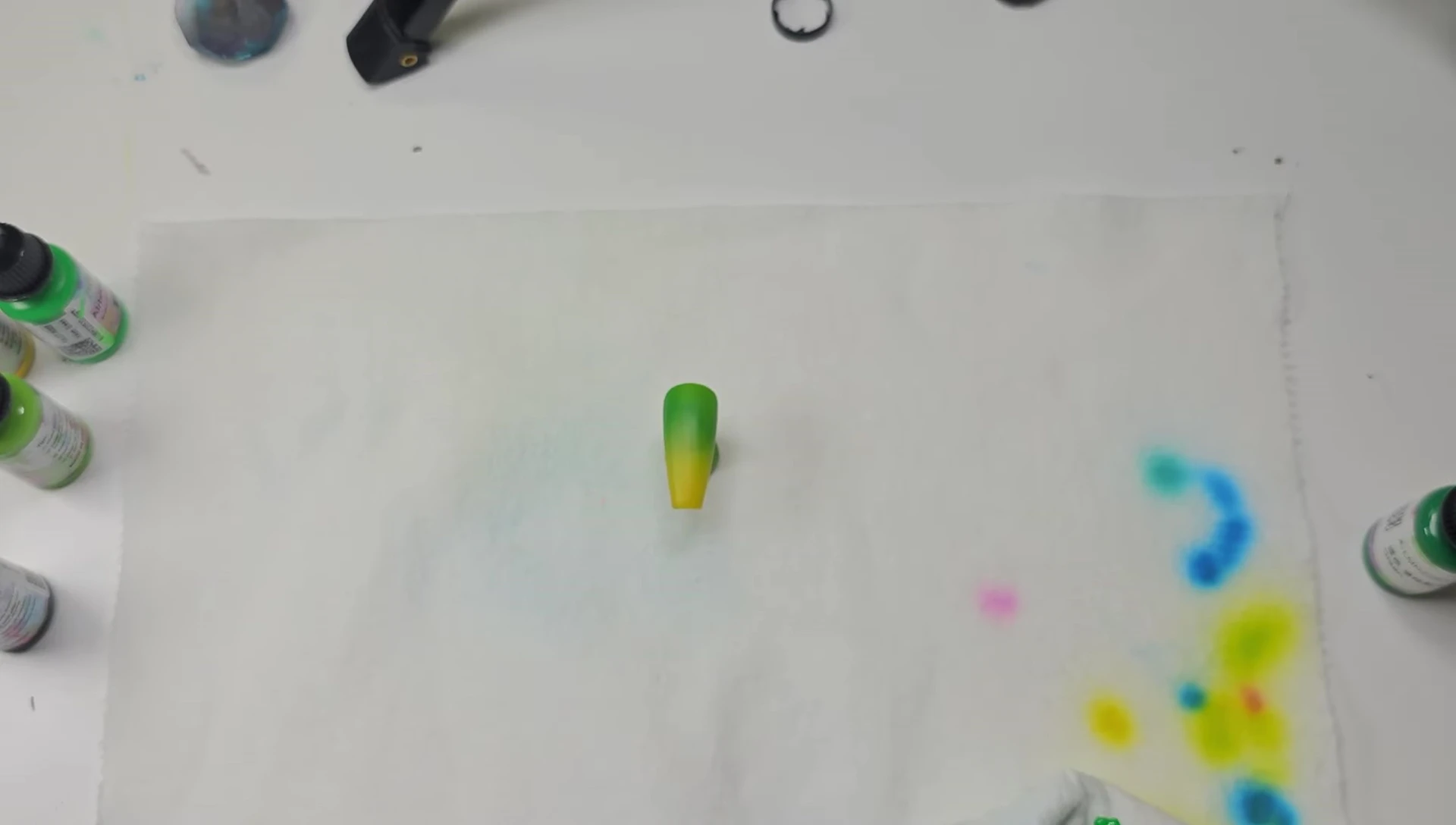 Trying different greens in the airbrush