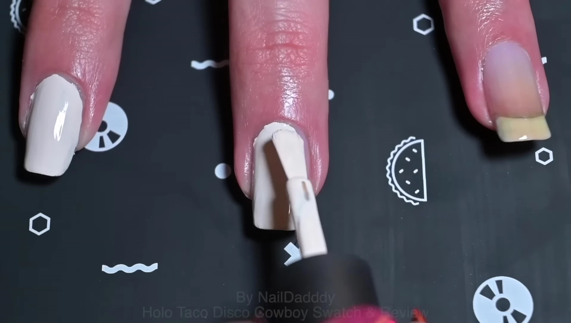 The disco cowprint nail art design.