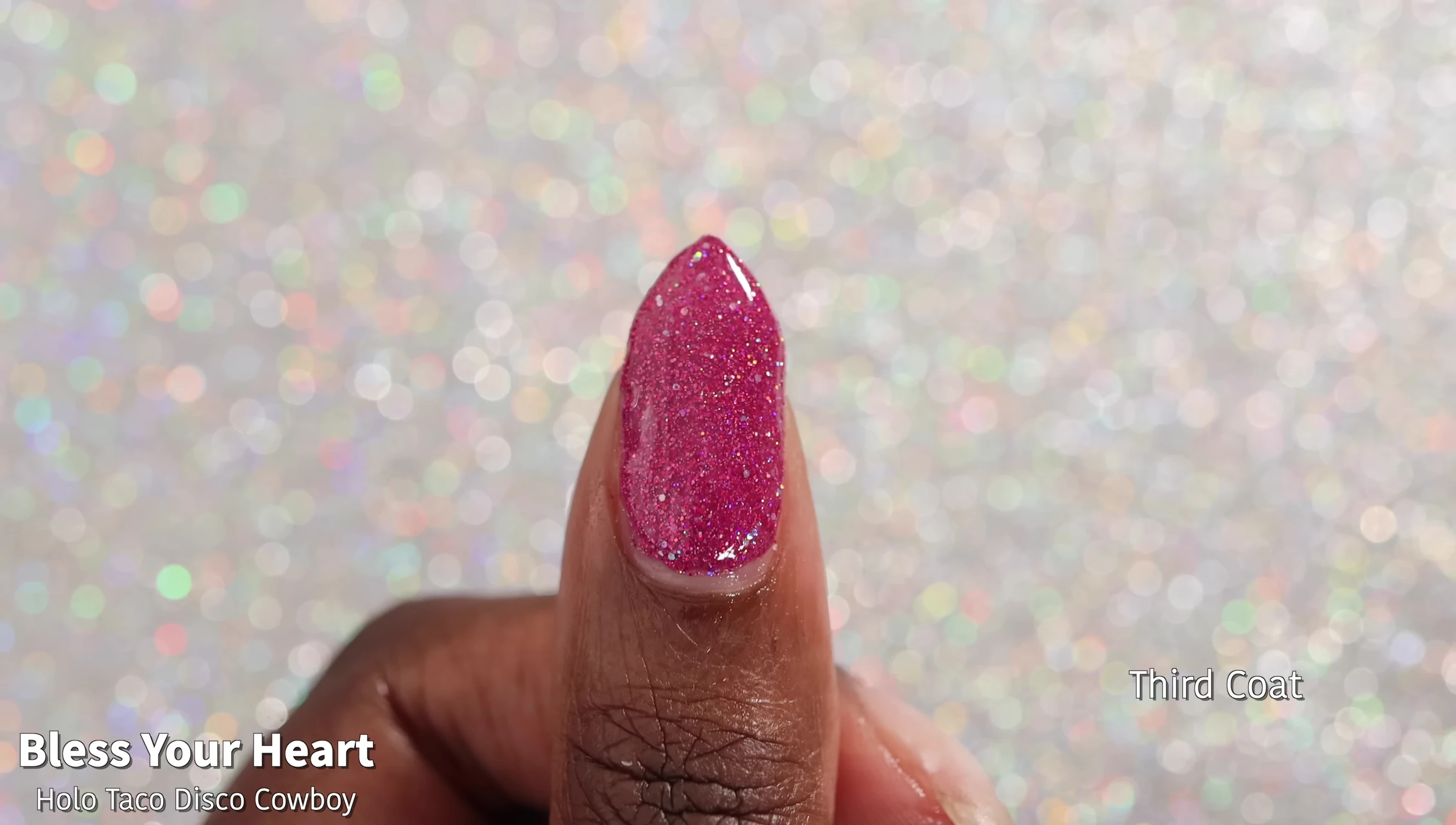 Full hand swatch of Bless Your Heart in three coats.